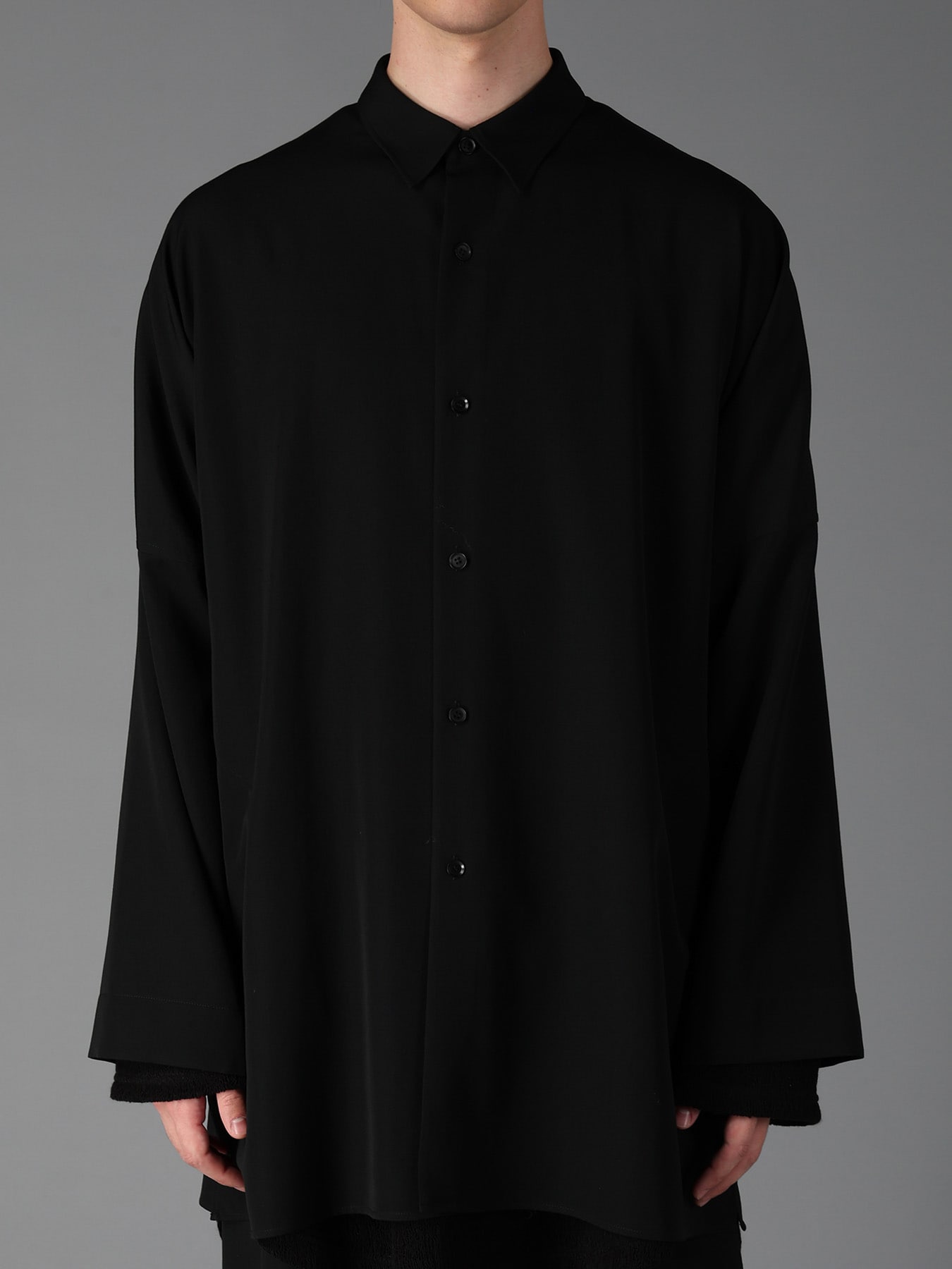 WOOL GABARDINE DOLMAN  SHIRT