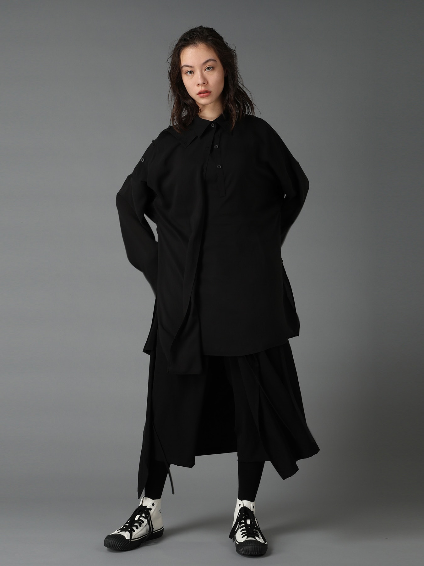 CELLULOSE LAWN PULLOVER SHIRT
