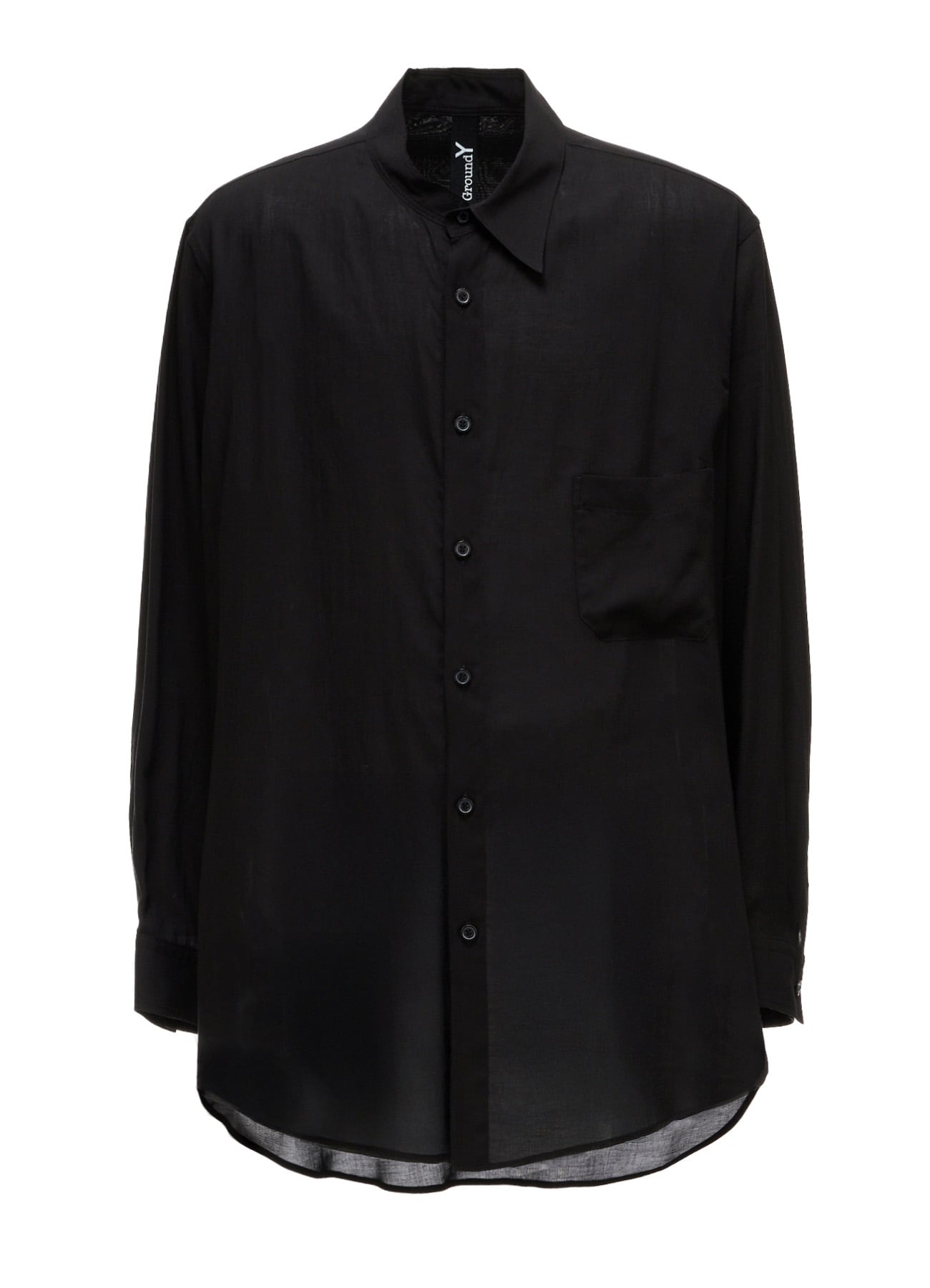 CELLULOSE LAWN ASYMMETRICAL COLLAR SHIRT