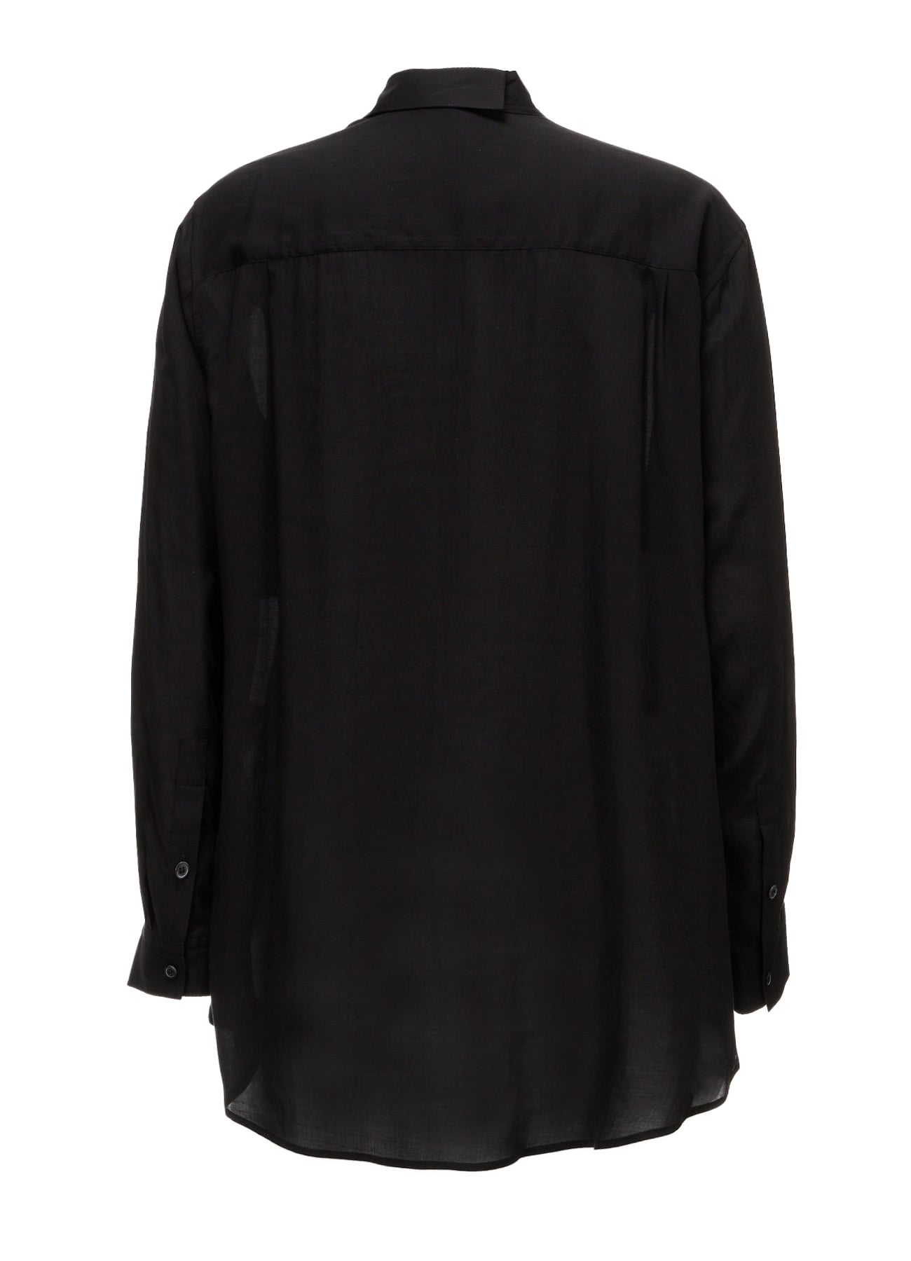 CELLULOSE LAWN ASYMMETRICAL COLLAR SHIRT