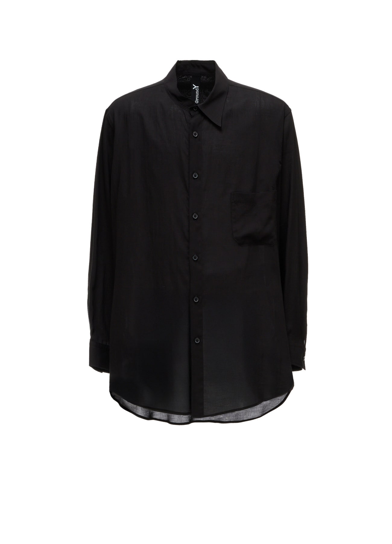 CELLULOSE LAWN ASYMMETRICAL COLLAR SHIRT