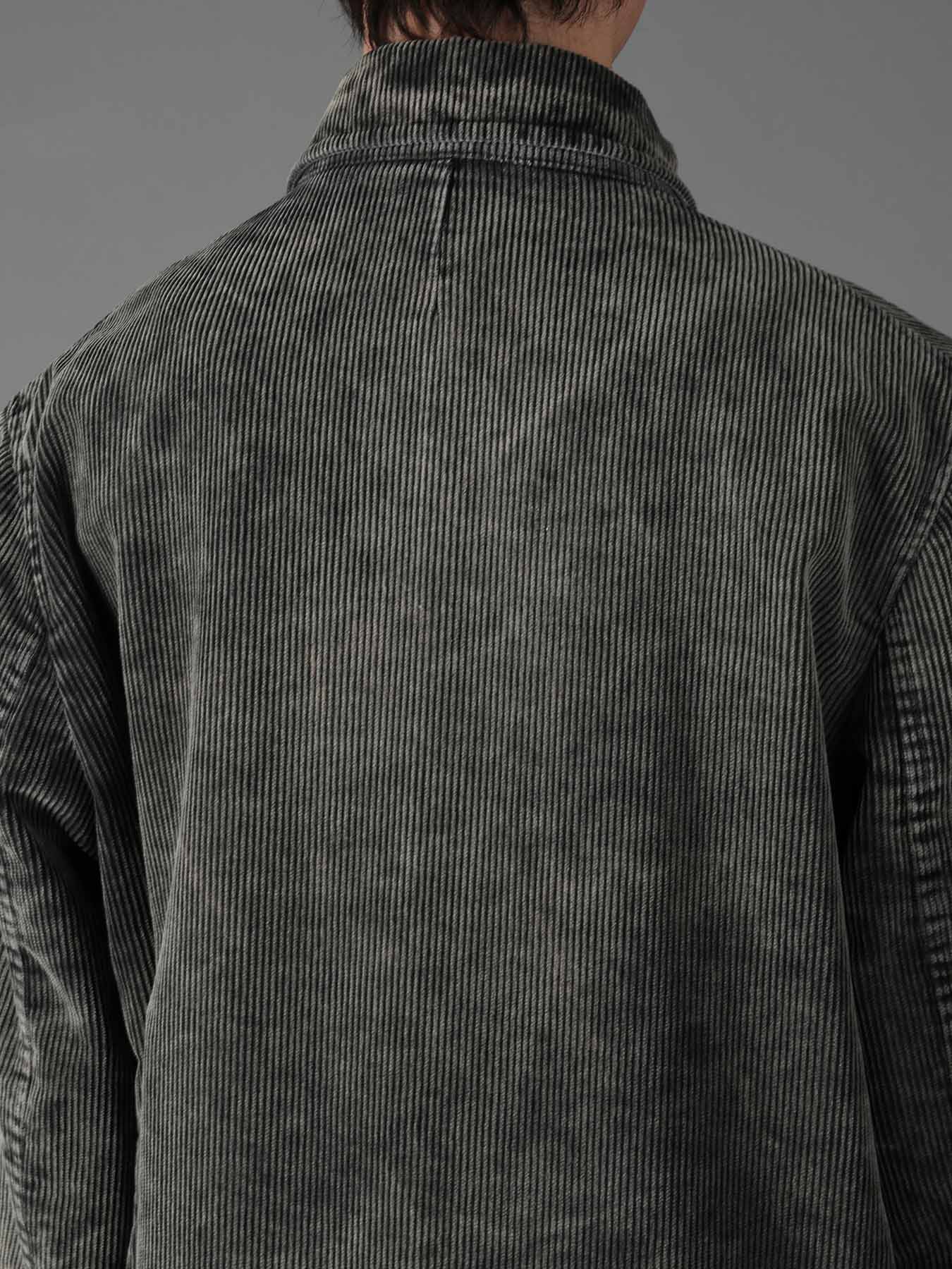 SULFUR-DYED CORDUROY CHEMICAL-BLEACH LONG COAT