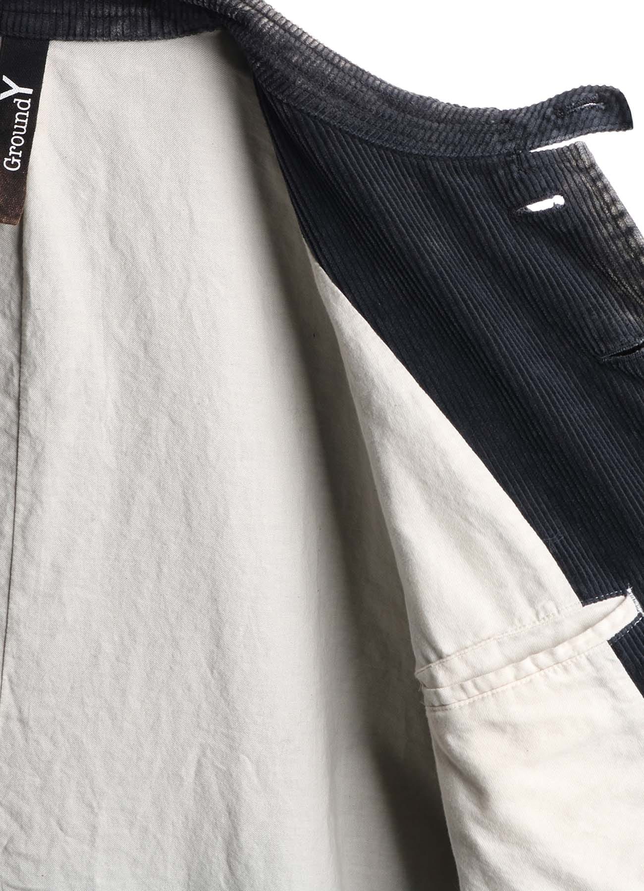 SULFUR-DYED CORDUROY CHEMICAL-BLEACH LONG COAT