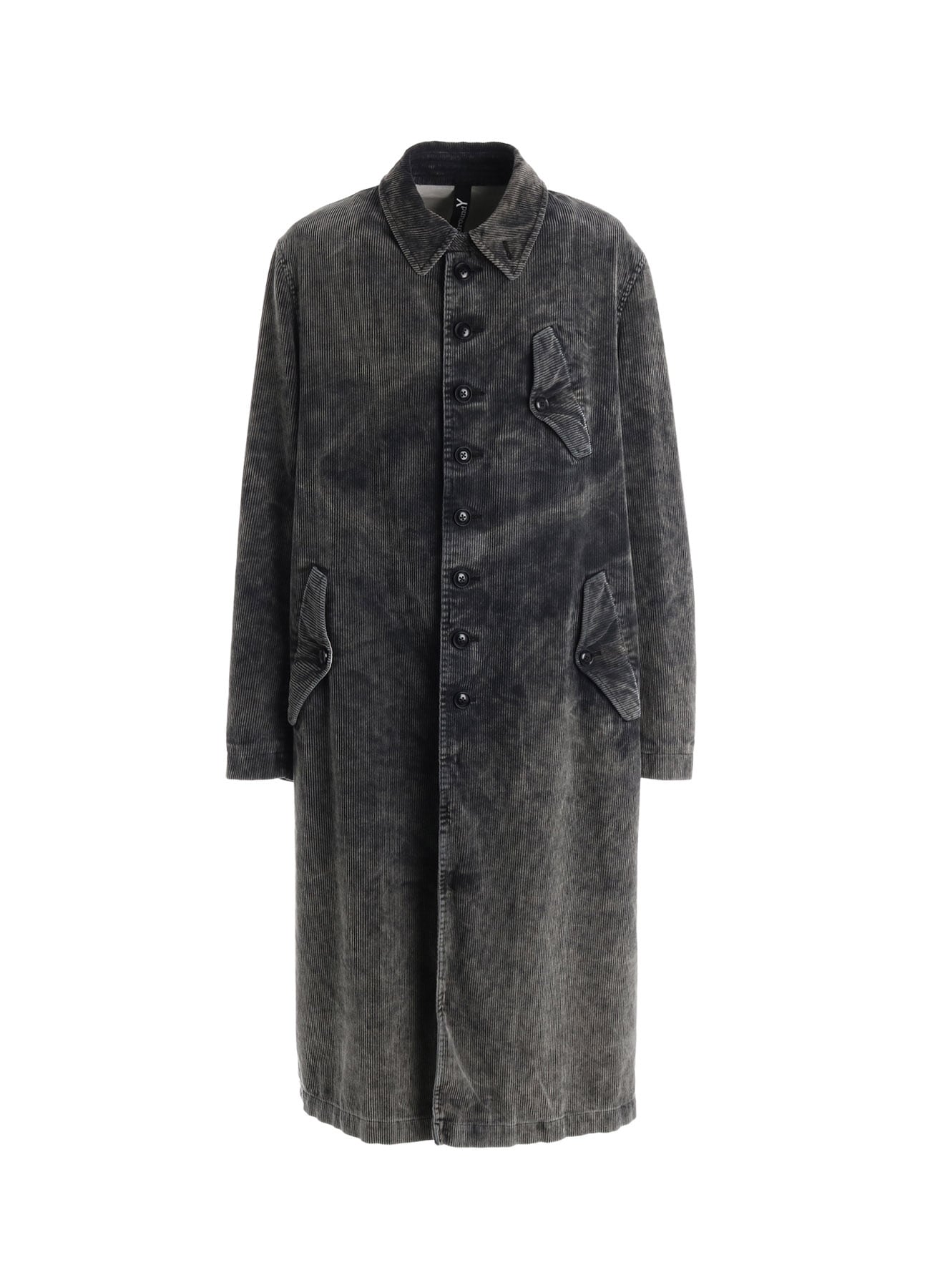 SULFUR-DYED CORDUROY CHEMICAL-BLEACH LONG COAT
