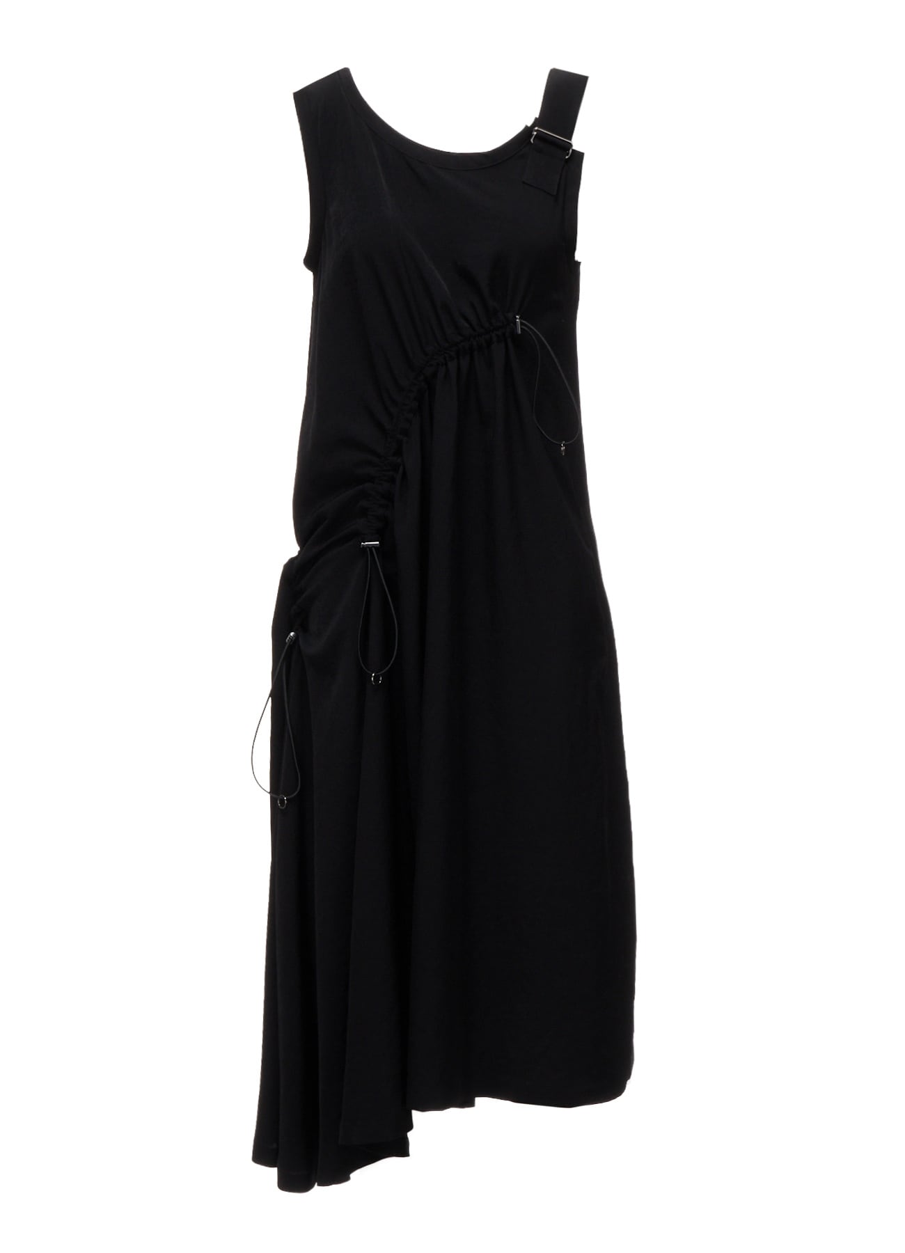 CREPE de CHINE ASYMMETRY DRAWCORD DRESS