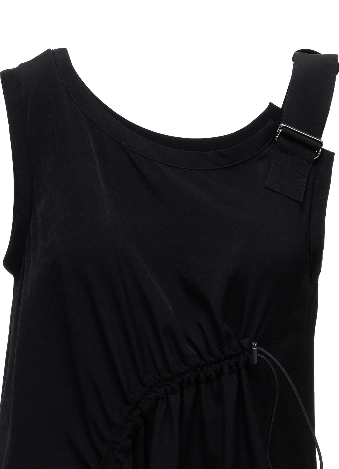 CREPE de CHINE ASYMMETRY DRAWCORD DRESS