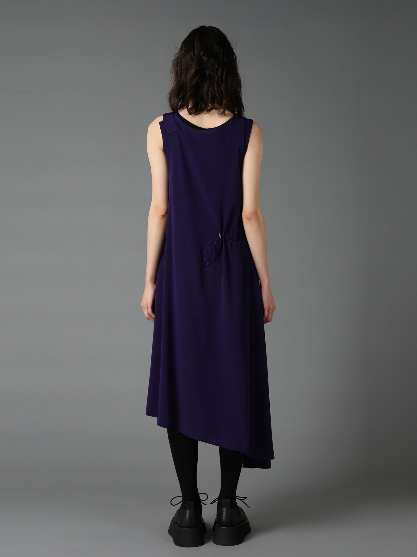 CREPE de CHINE ASYMMETRY DRAWCORD DRESS