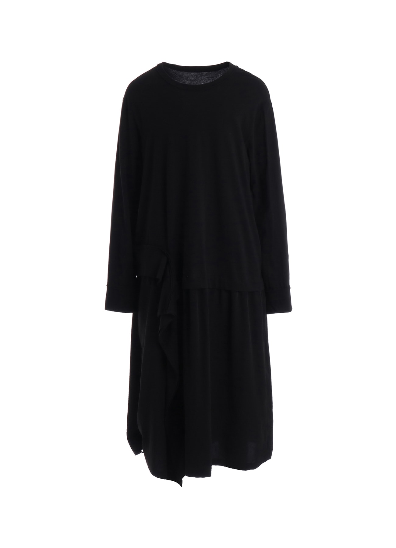 SILICON JERSEY+CREPE de CHINE PANEL LONG DRESS