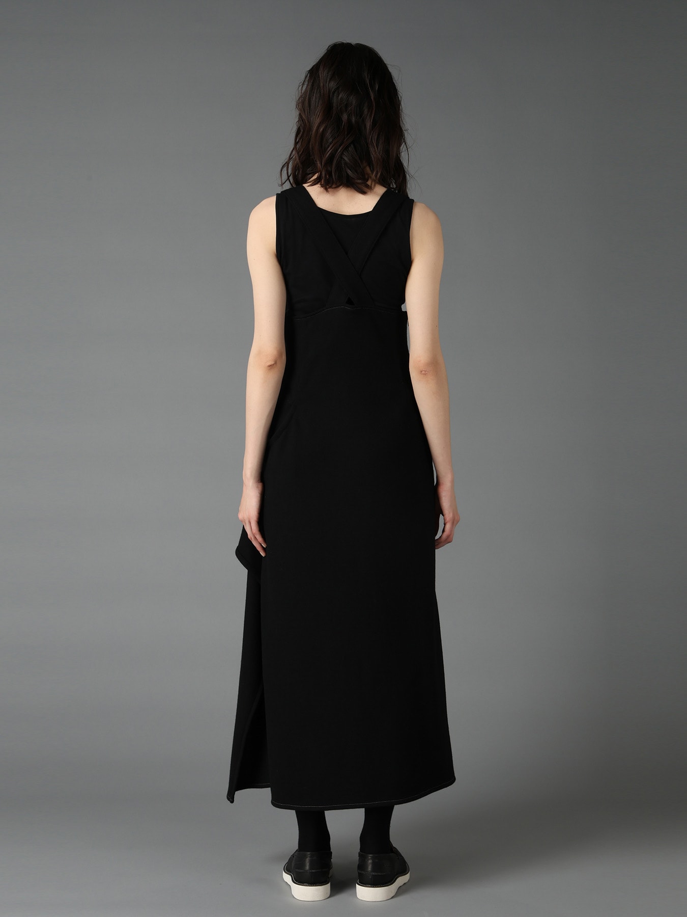 SOFT SPUN 1/14 JERSEY SUSPENDER DRAPE DRESS