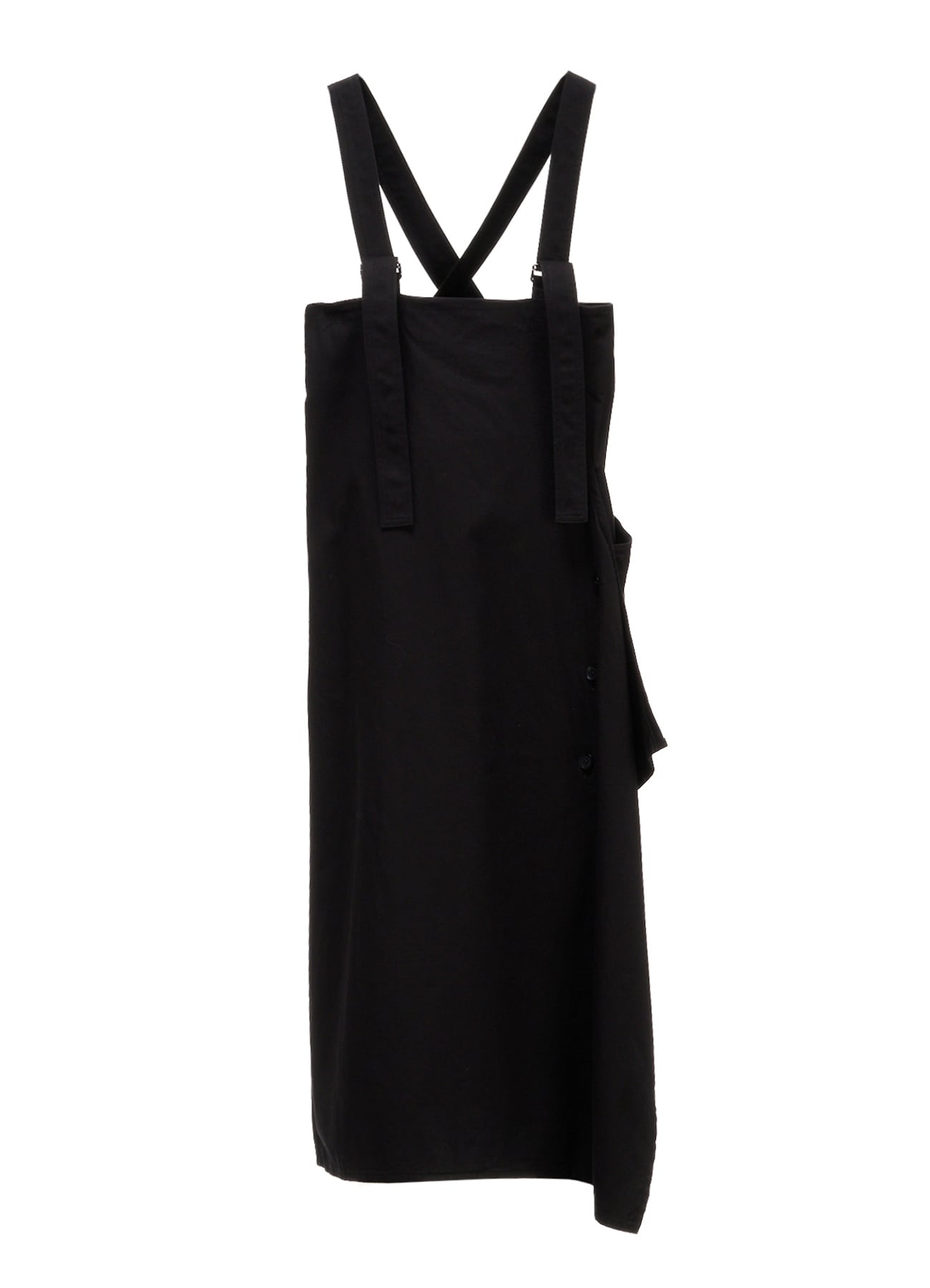 COTTON TWILL SUSPENDER DRAPED DRESS