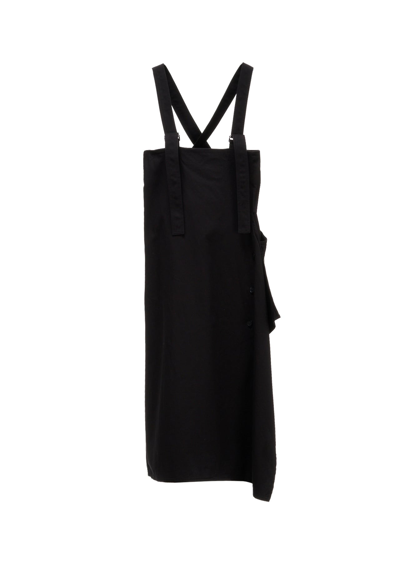 COTTON TWILL SUSPENDER DRAPED DRESS