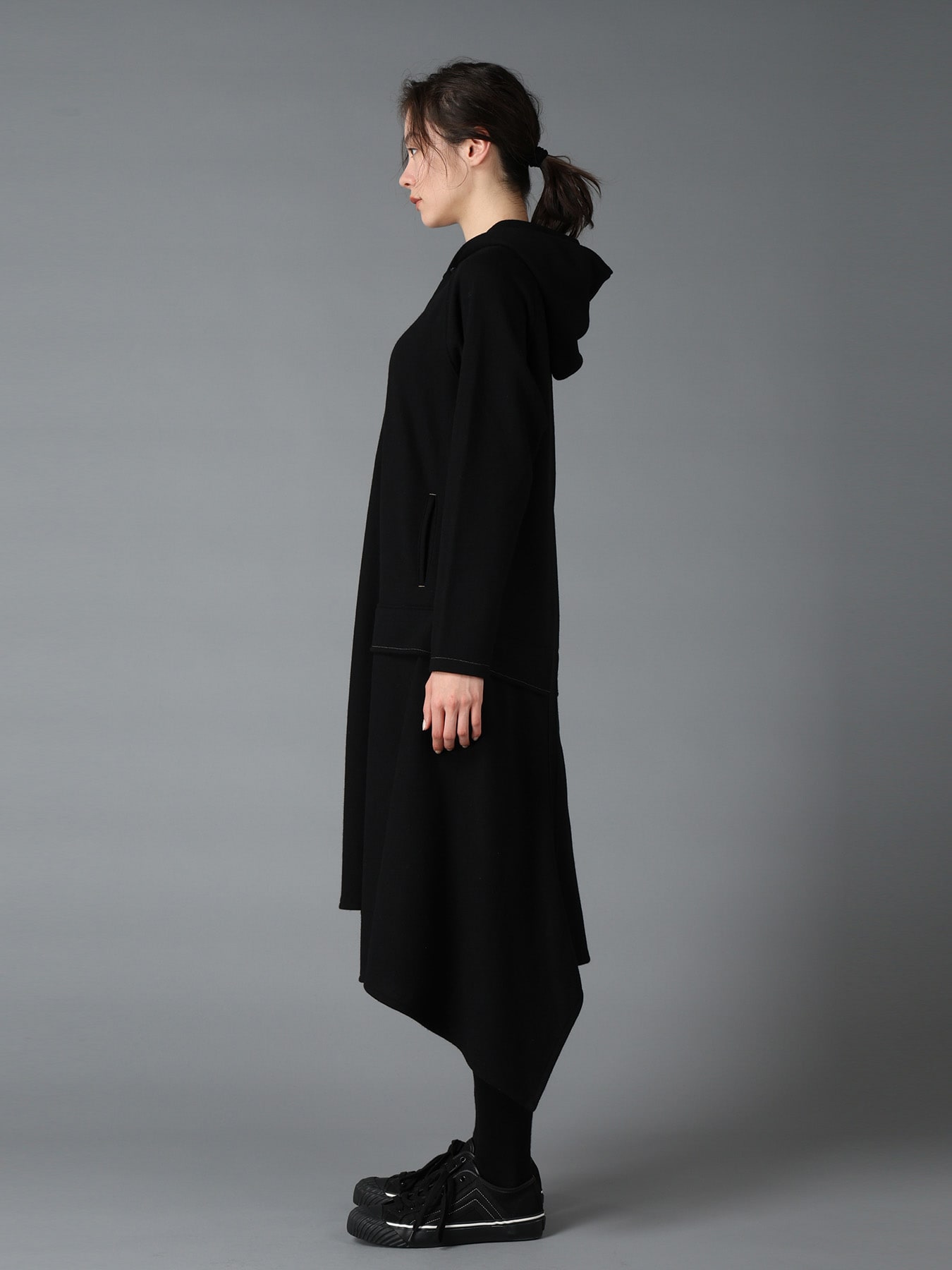 SOFT SPUN 1/14 JERSEY HOODED LONG DRESS