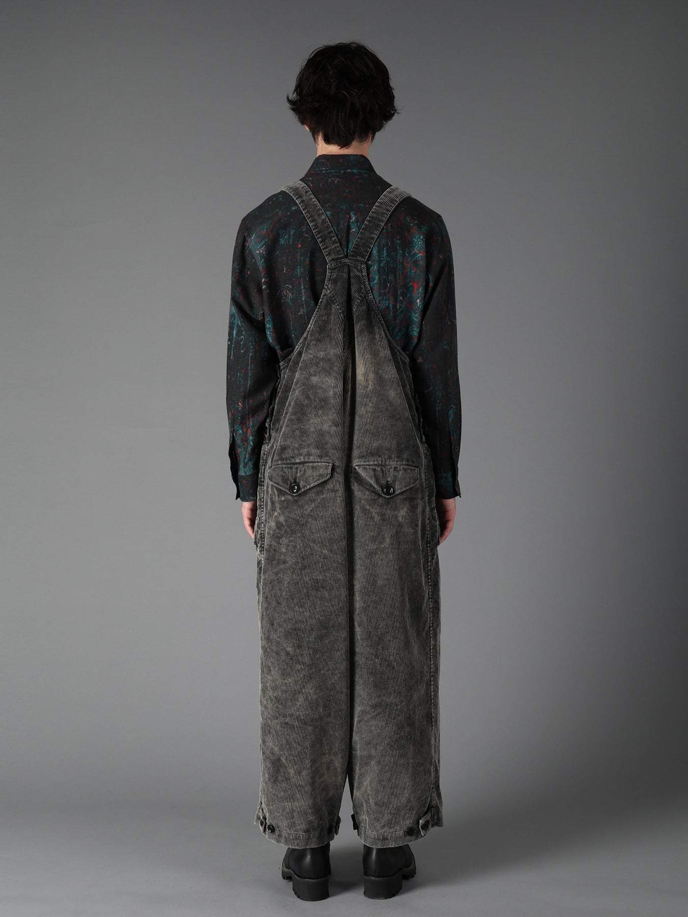 SULFUR-DYED CORDUROY CHEMICAL-BLEACH OVERALL