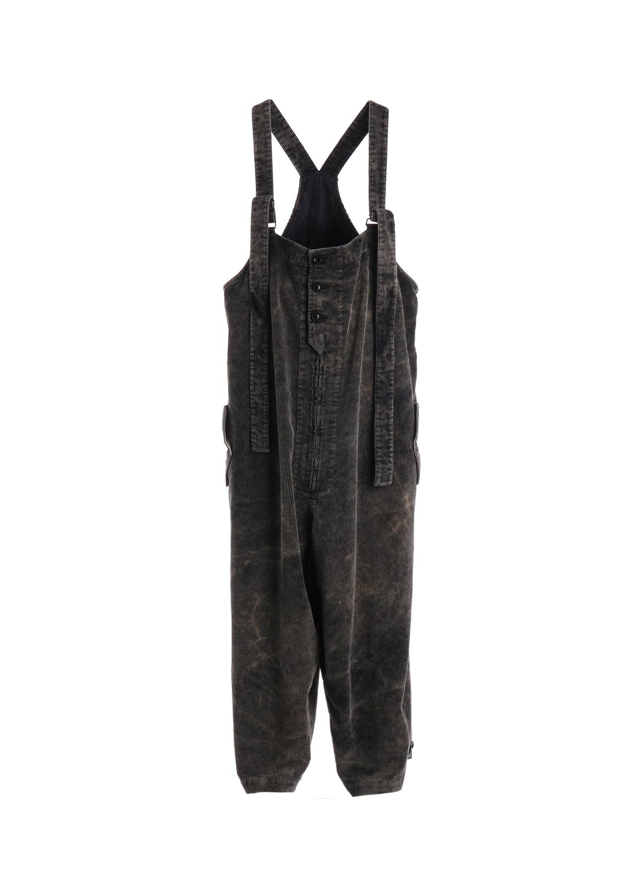 SULFUR-DYED CORDUROY CHEMICAL-BLEACH OVERALL
