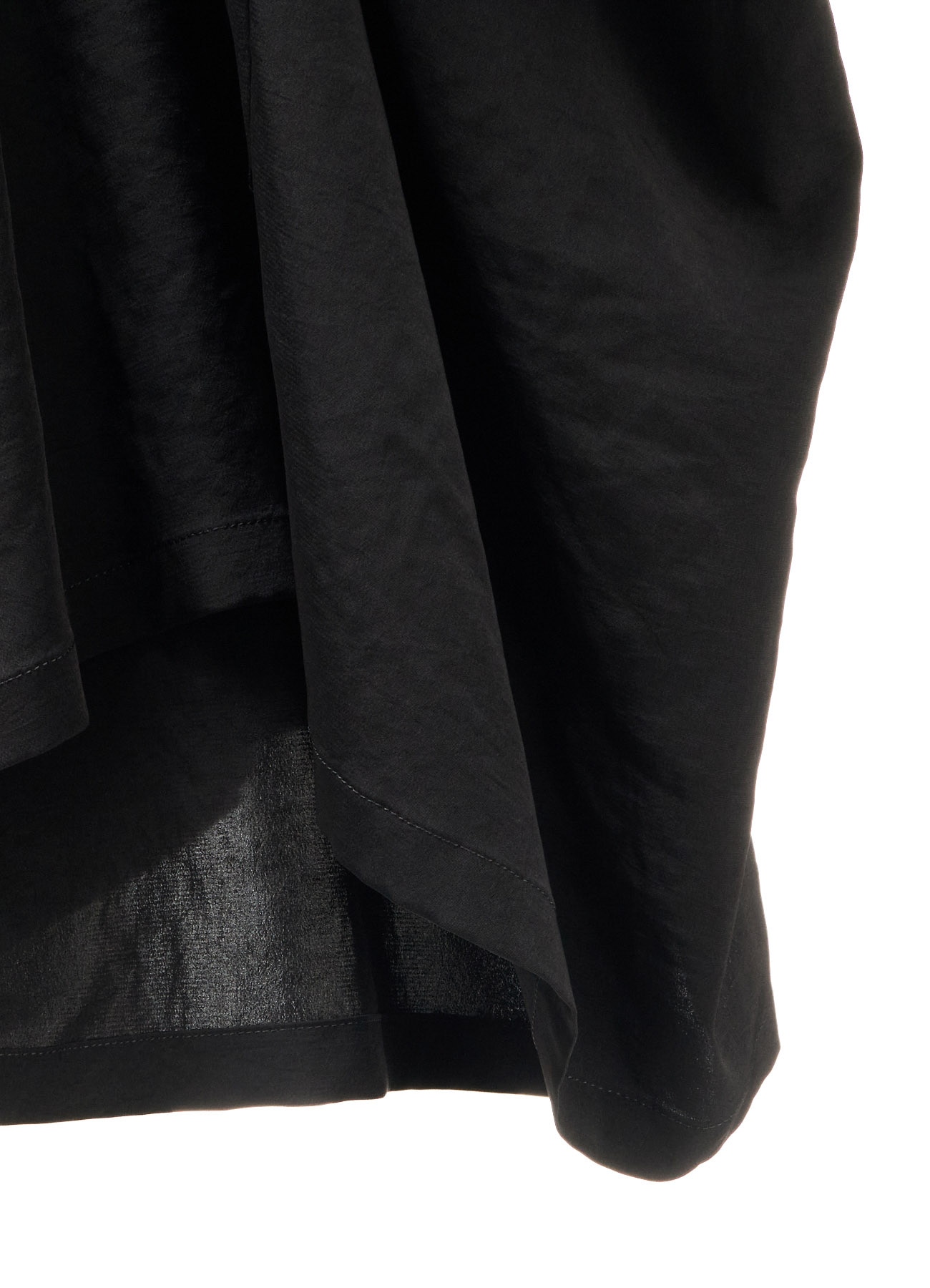 SILICON JERSEY+CREPE de CHINE PANEL LONG DRESS SHORT SLEEVE
