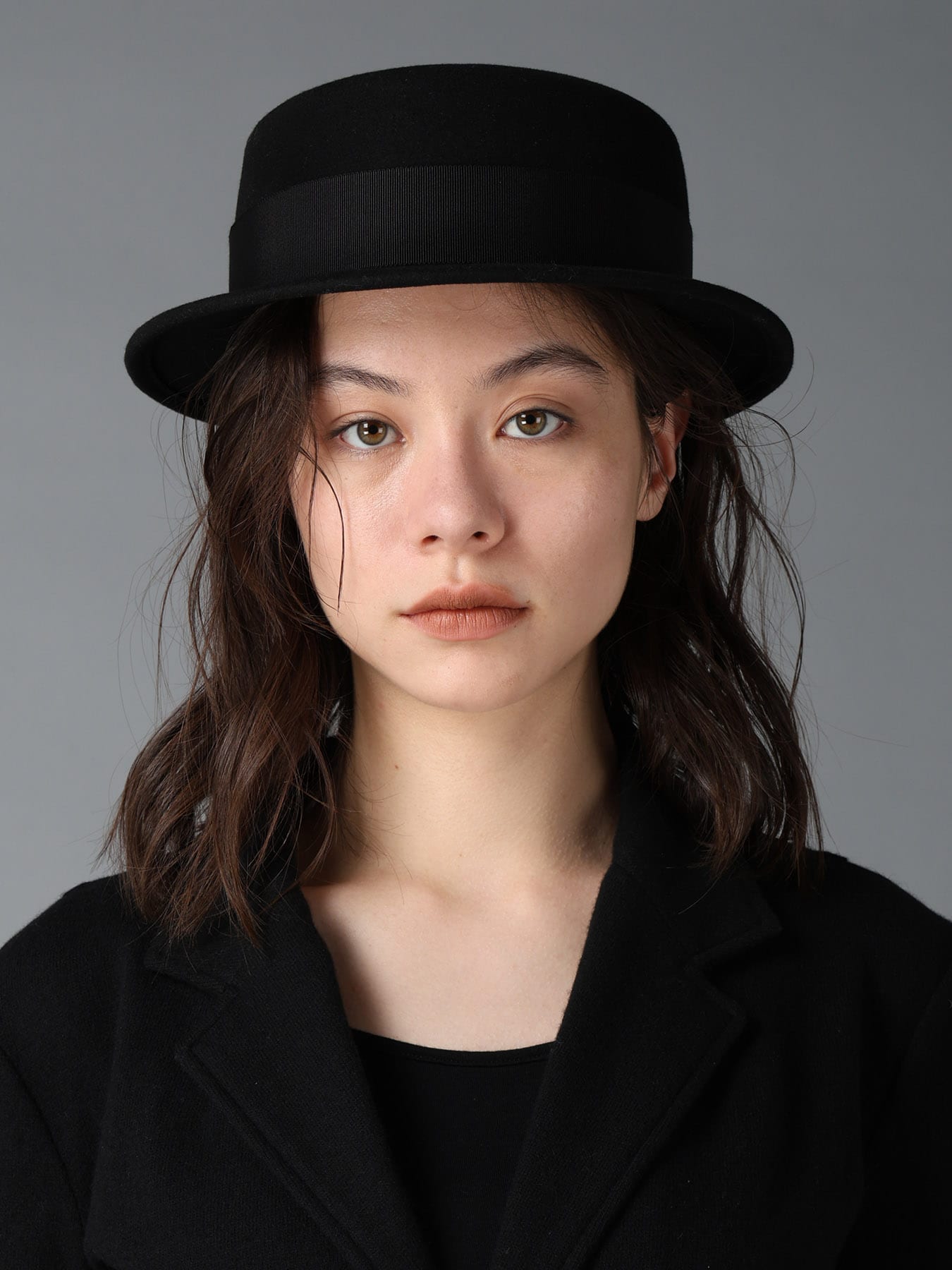 WOOL FELT FLAT CROWN HAT