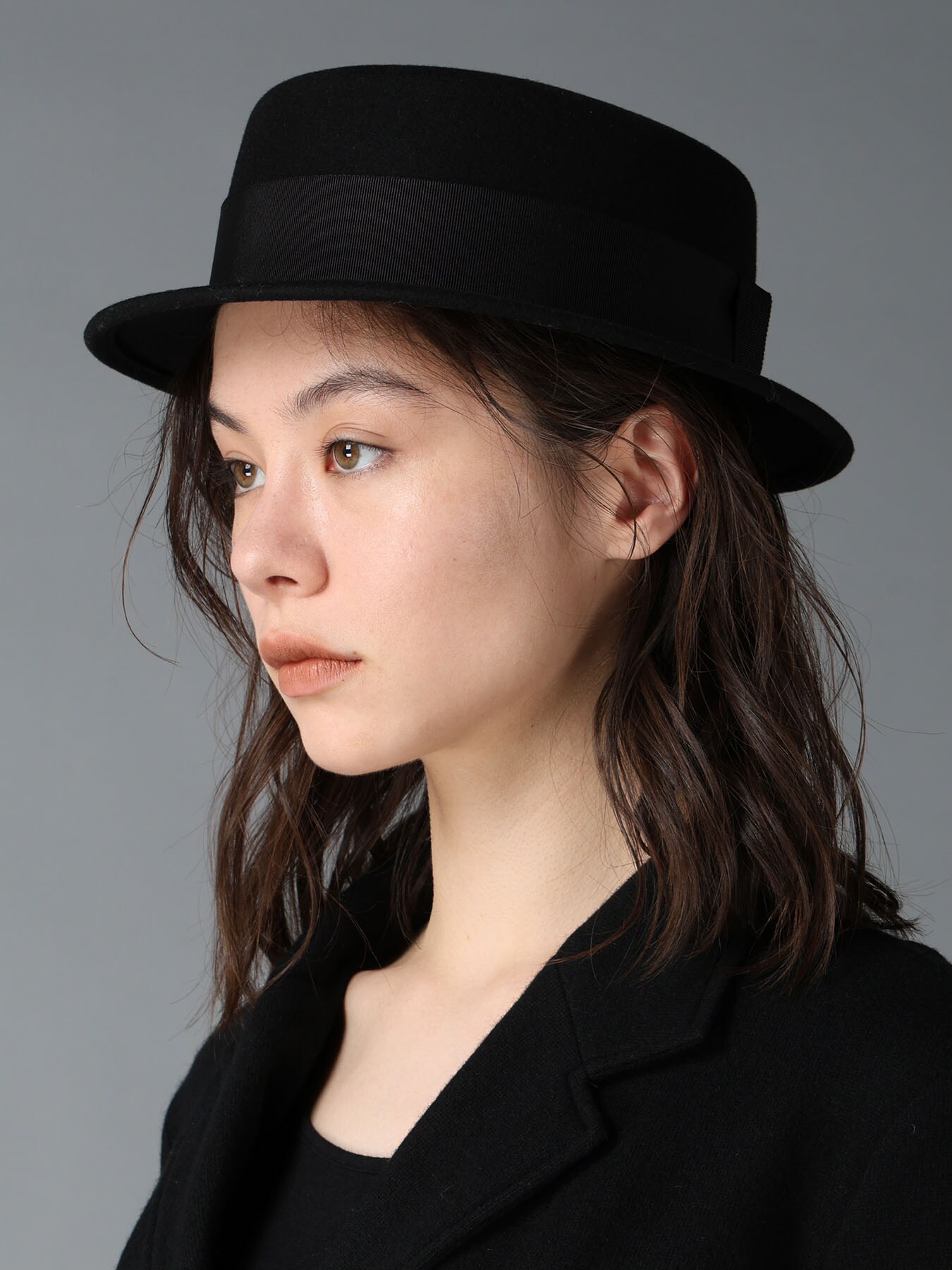 WOOL FELT FLAT CROWN HAT