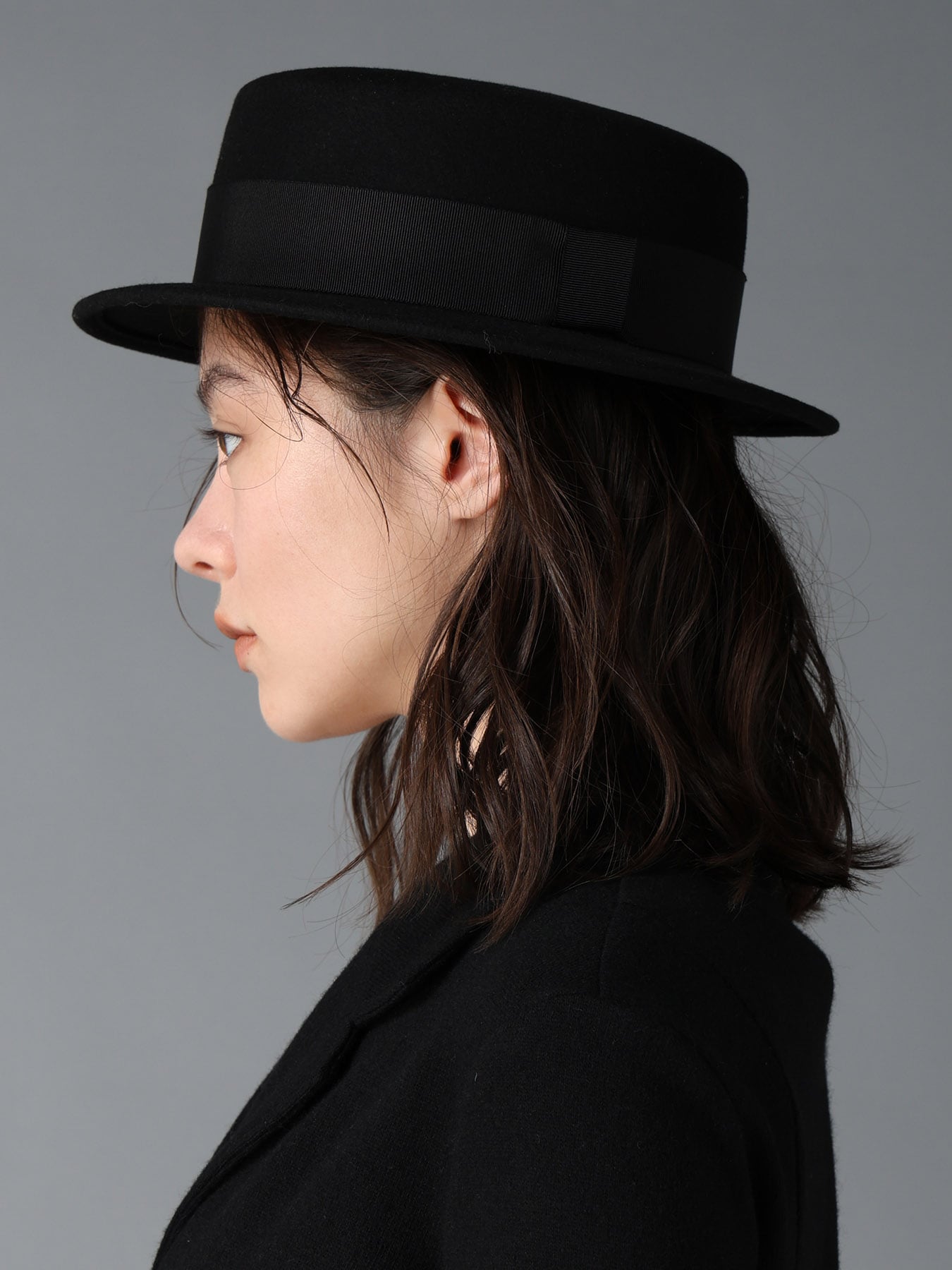 WOOL FELT FLAT CROWN HAT