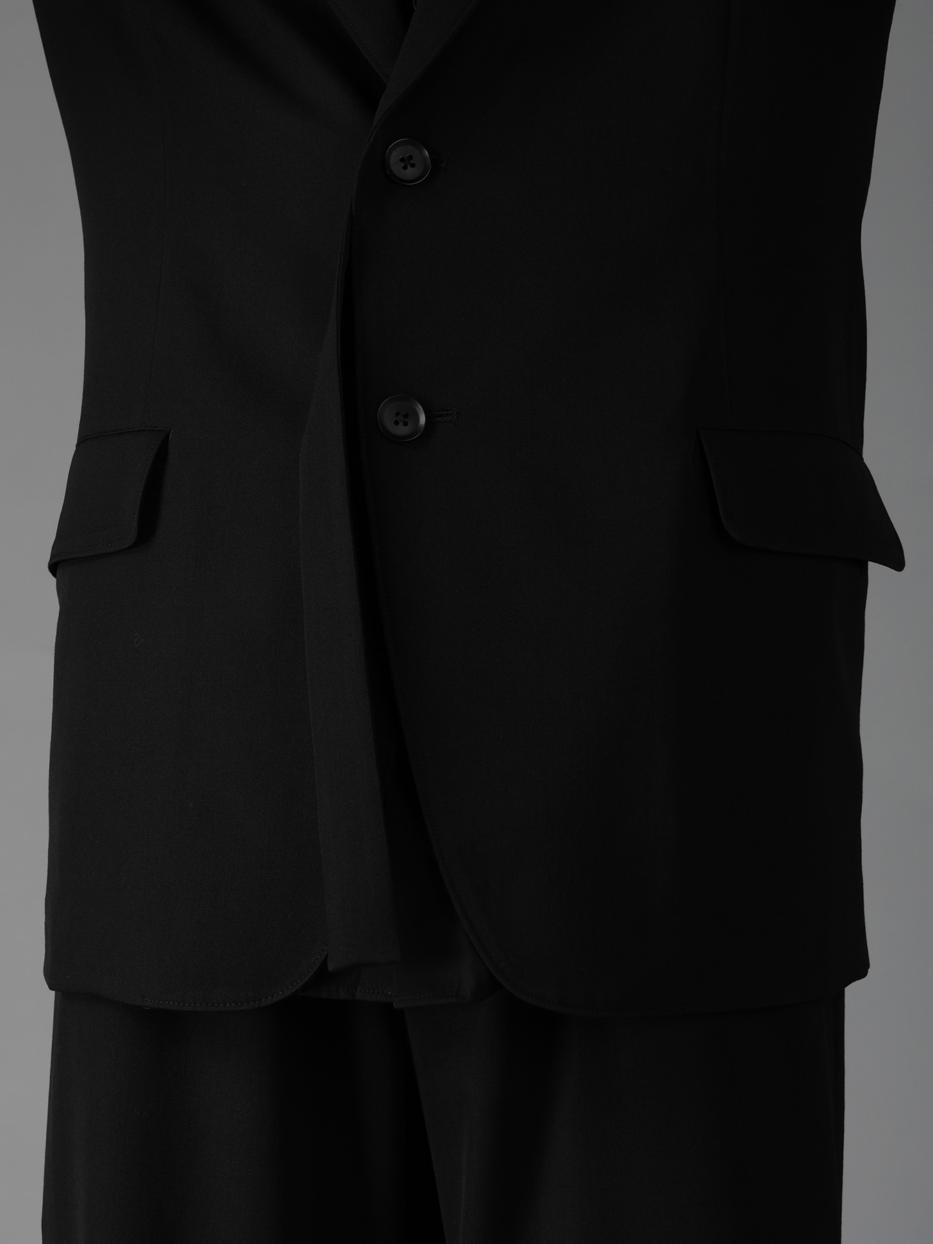 WOOL GABARDINE SIDE BELT JACKET