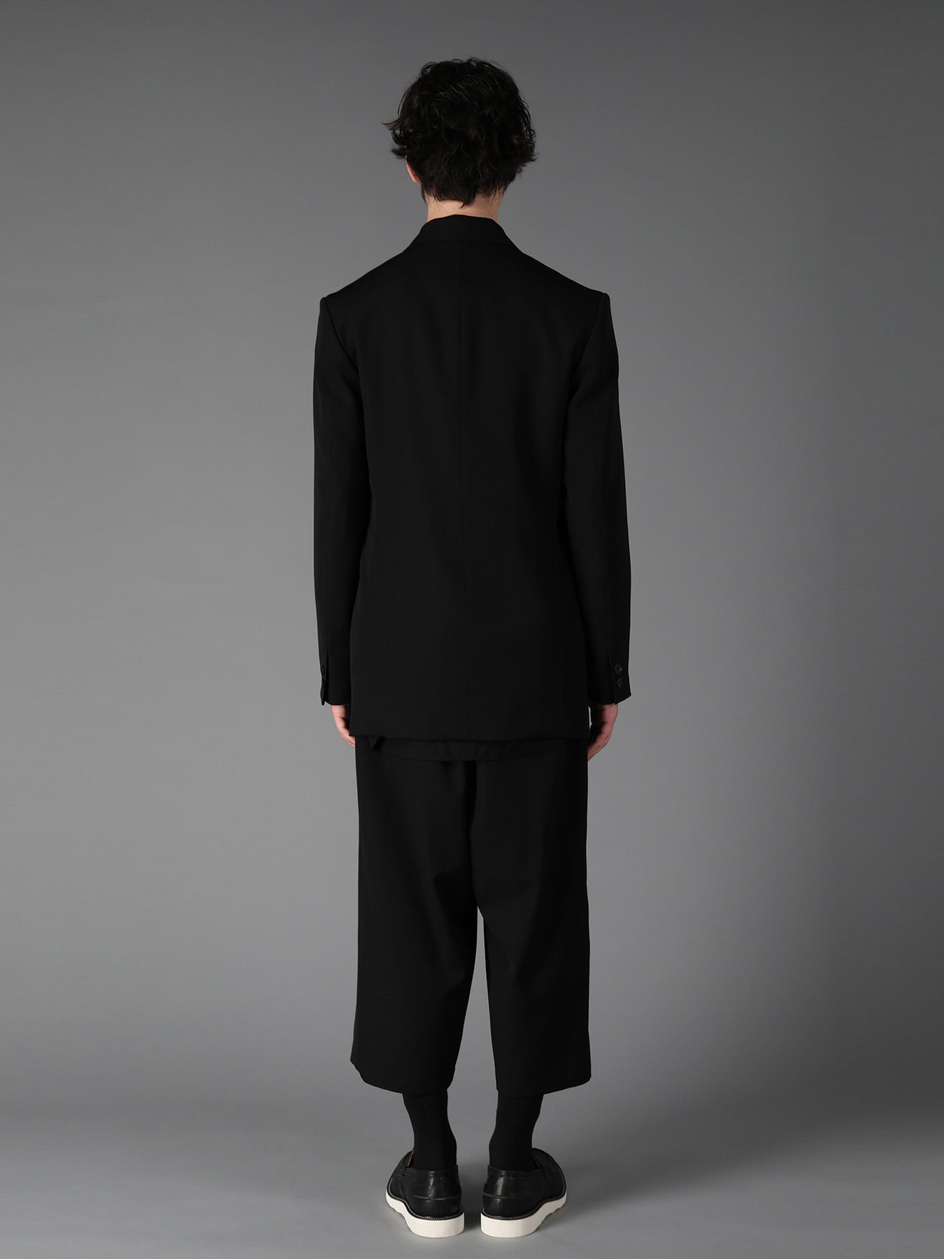 WOOL GABARDINE SIDE BELT JACKET