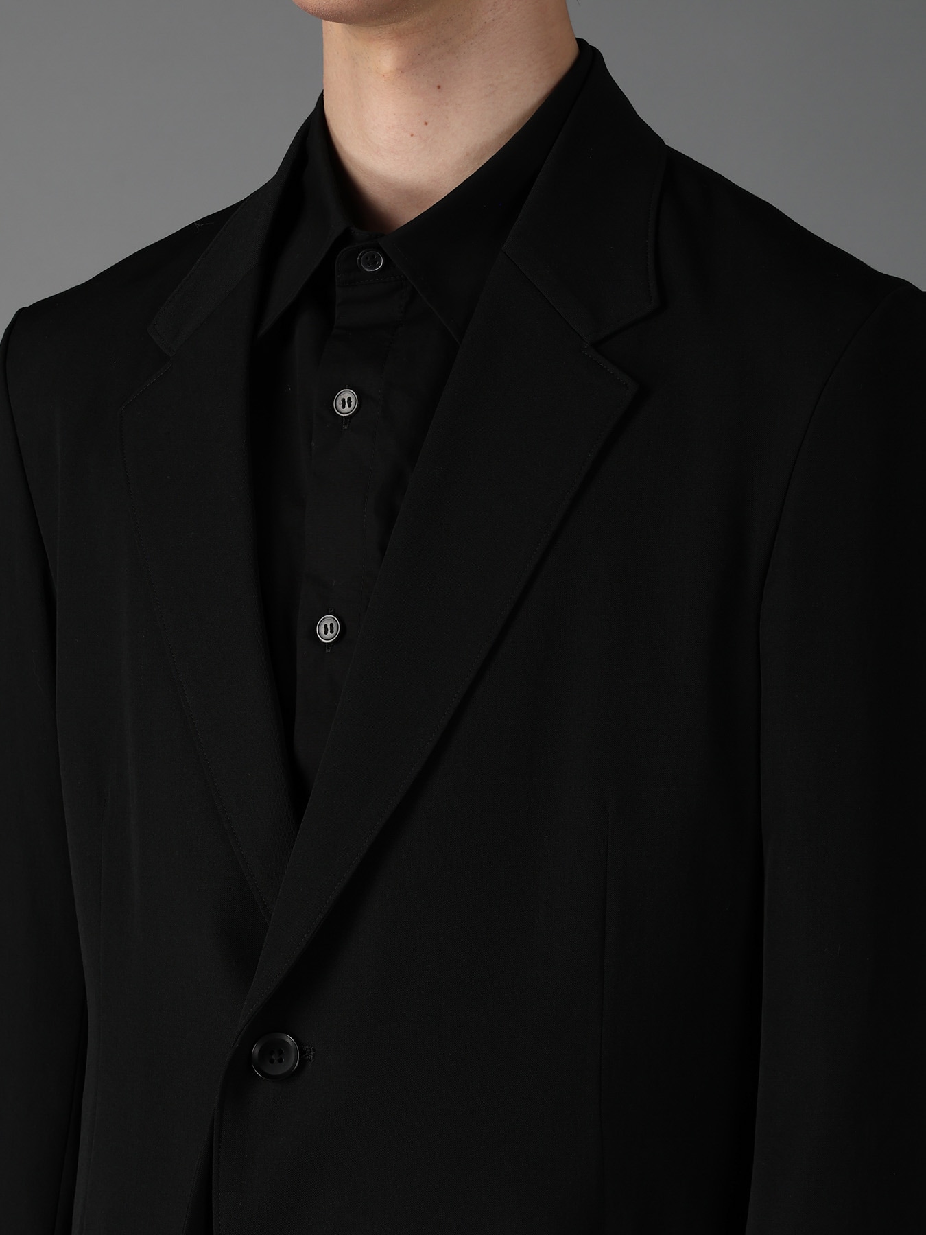 WOOL GABARDINE SIDE BELT JACKET
