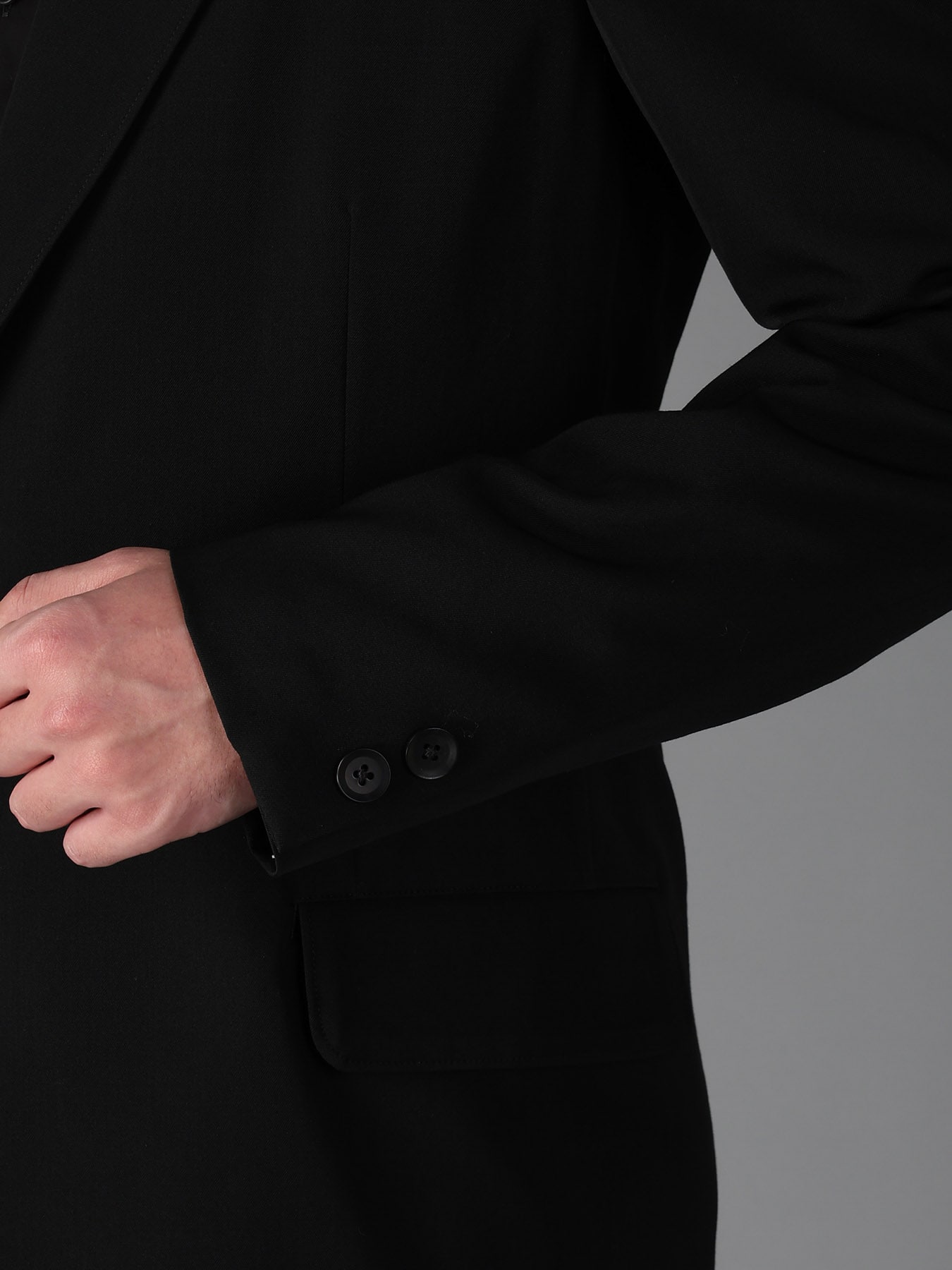 WOOL GABARDINE SIDE BELT JACKET