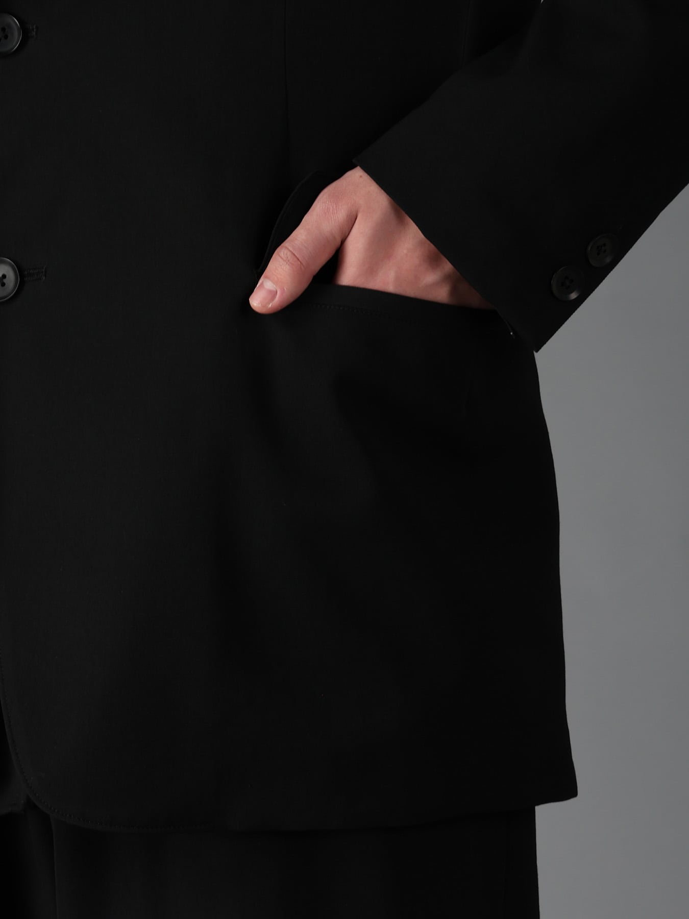 WOOL GABARDINE SIDE BELT JACKET