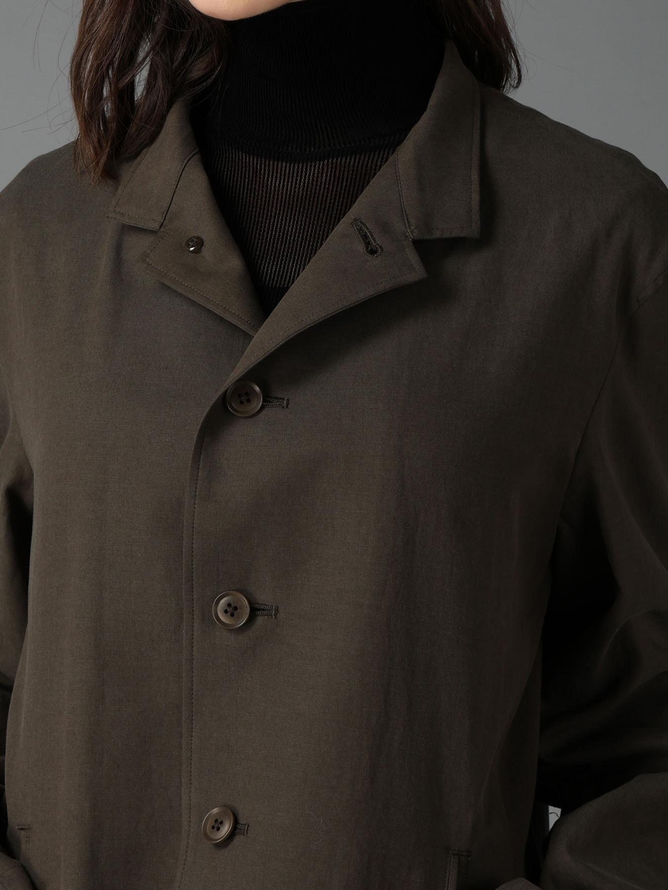 CELLULOSE COTTON BIO TWILL FRONT DROP SHORT JACKET