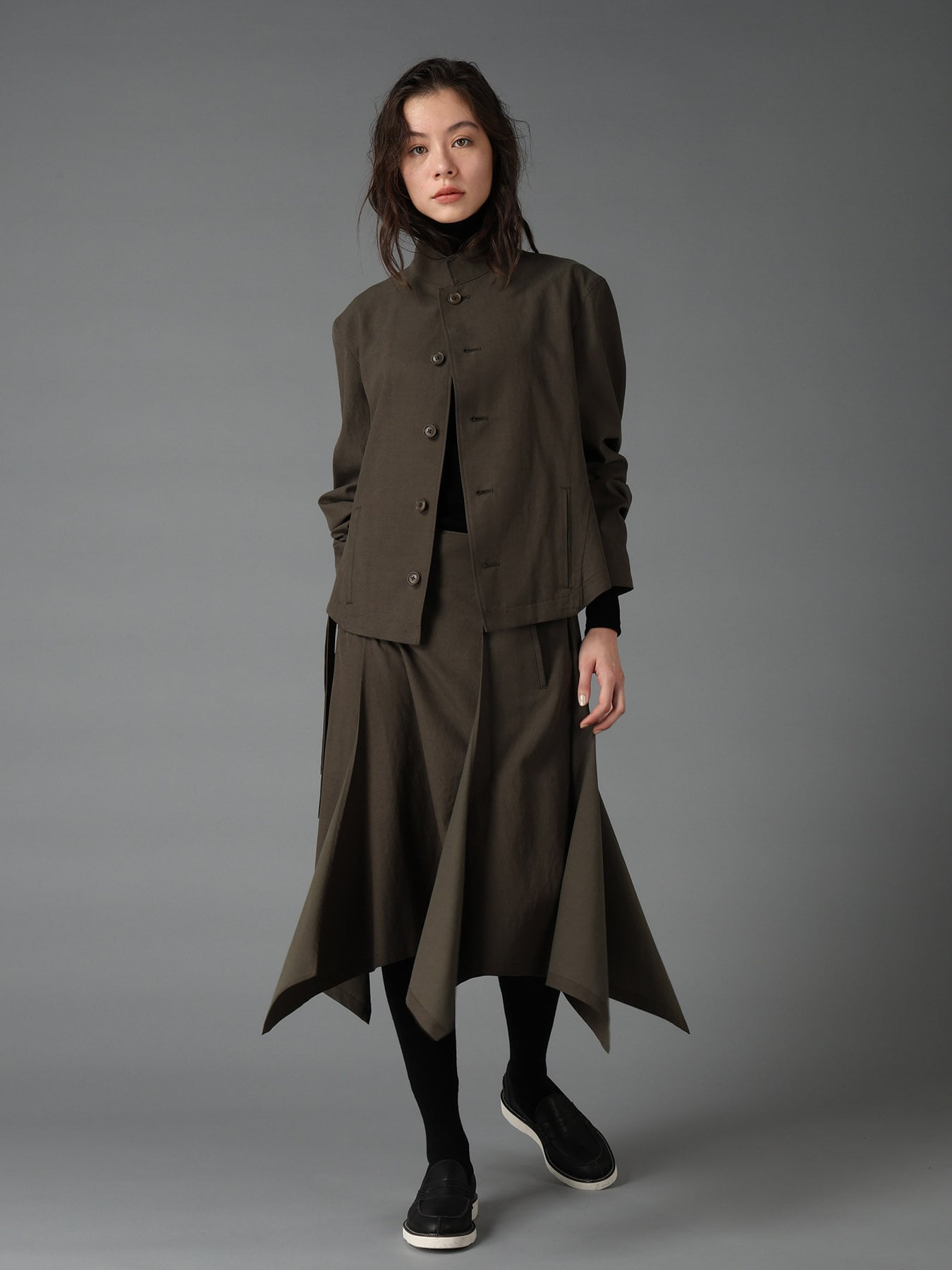 CELLULOSE COTTON BIO TWILL FRONT DROP SHORT JACKET