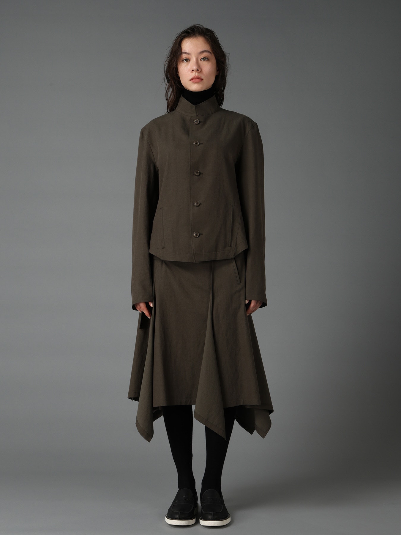 CELLULOSE COTTON BIO TWILL FRONT DROP SHORT JACKET
