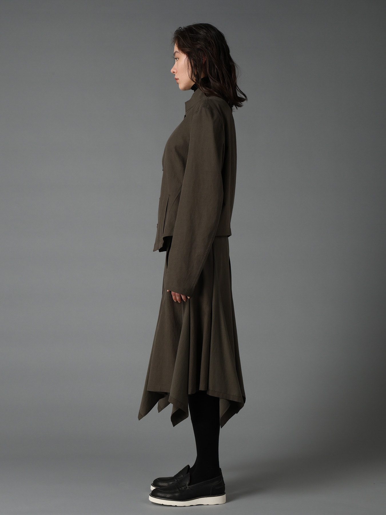 CELLULOSE COTTON BIO TWILL FRONT DROP SHORT JACKET