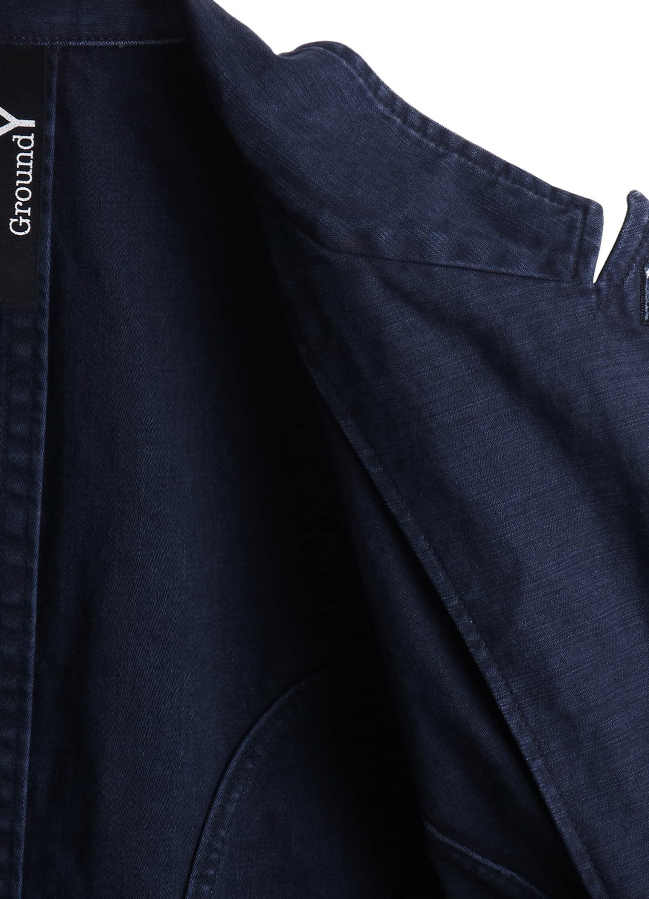 SULFUR DYED BACK SATIN PANEL ASYMMETRIC JACKET
