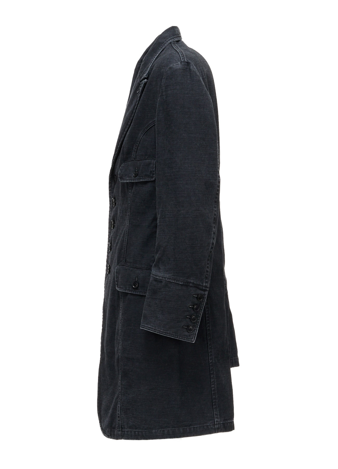 SULFUR DYED BACK SATIN PANEL ASYMMETRIC JACKET