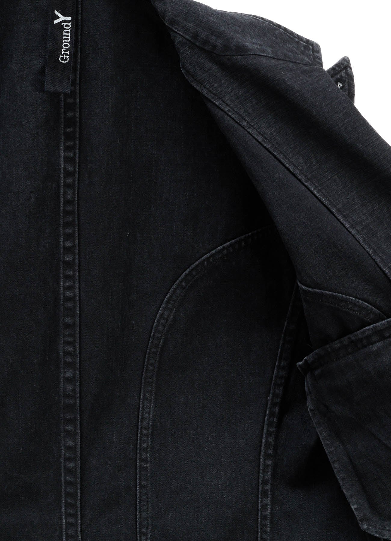 SULFUR DYED BACK SATIN PANEL ASYMMETRIC JACKET