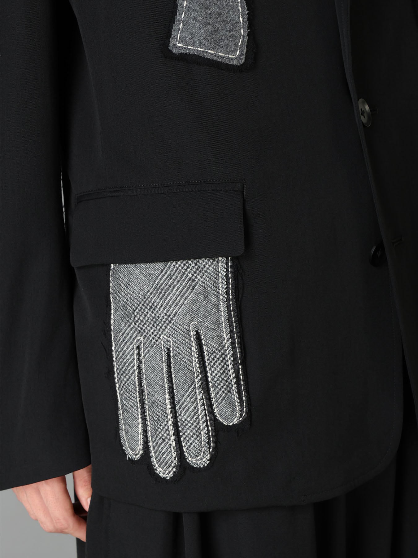 WOOL GABARDINE APPLIQUE JACKET