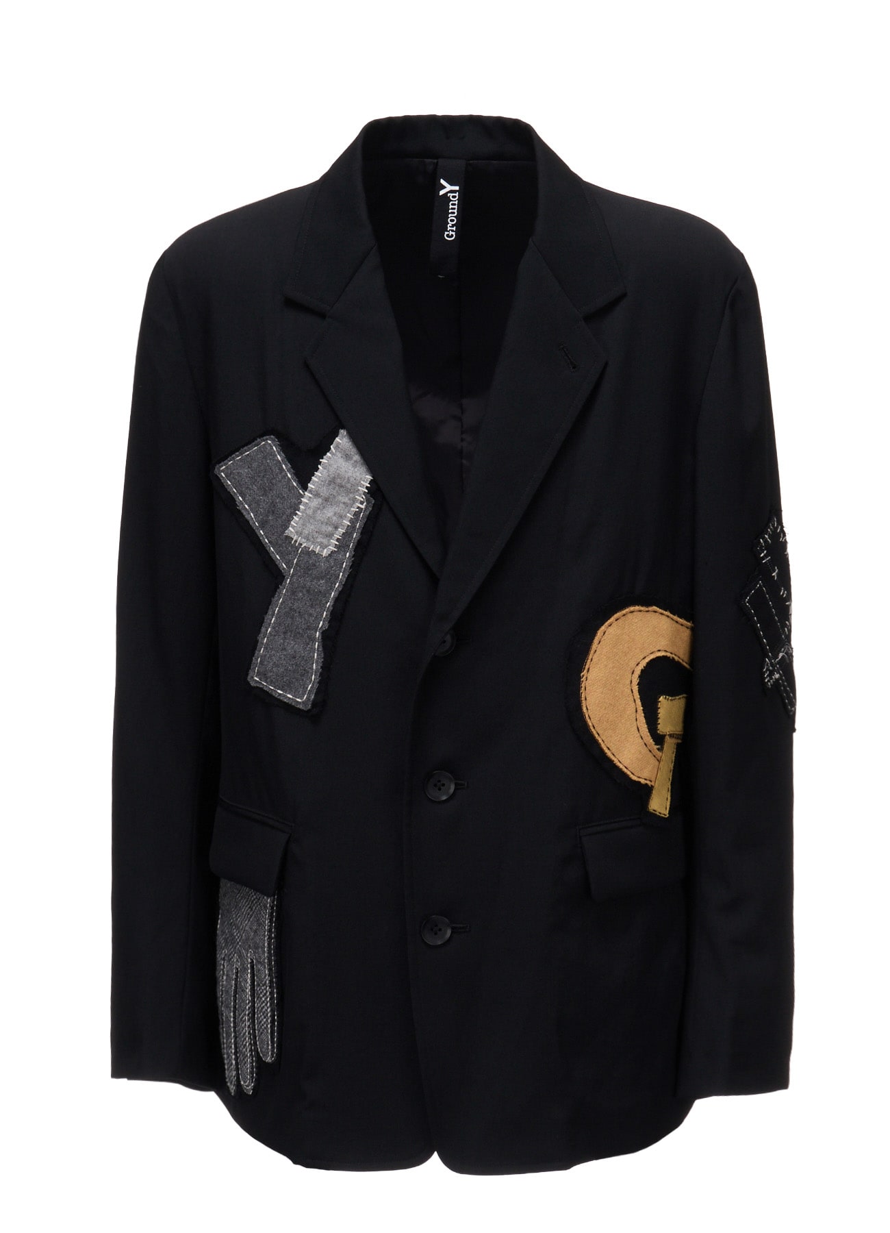 WOOL GABARDINE APPLIQUE JACKET