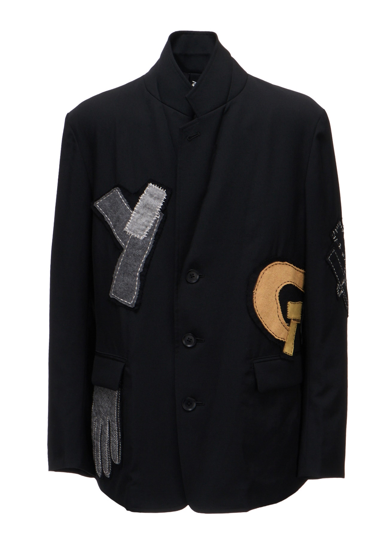 WOOL GABARDINE APPLIQUE JACKET