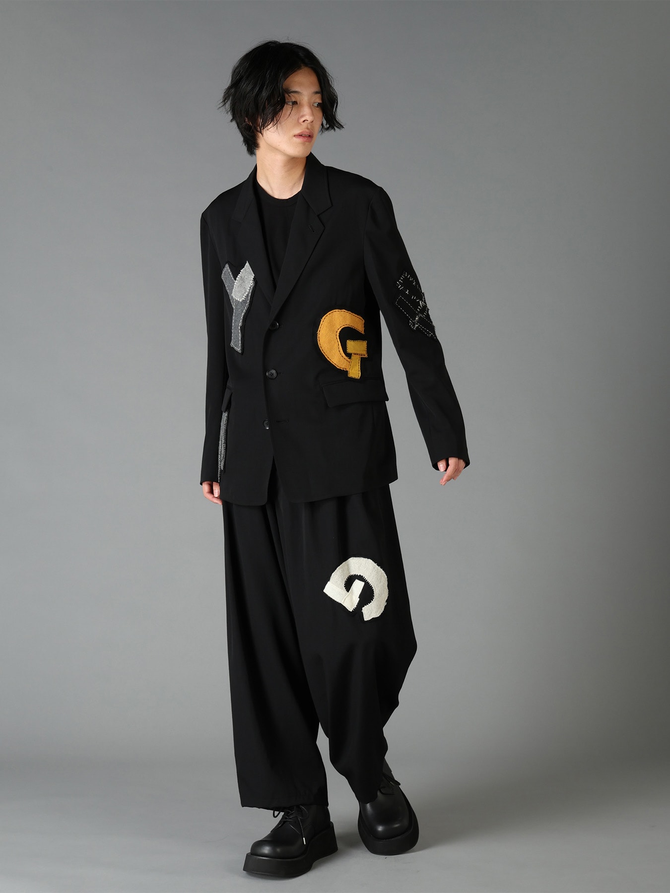 WOOL GABARDINE APPLIQUE JACKET