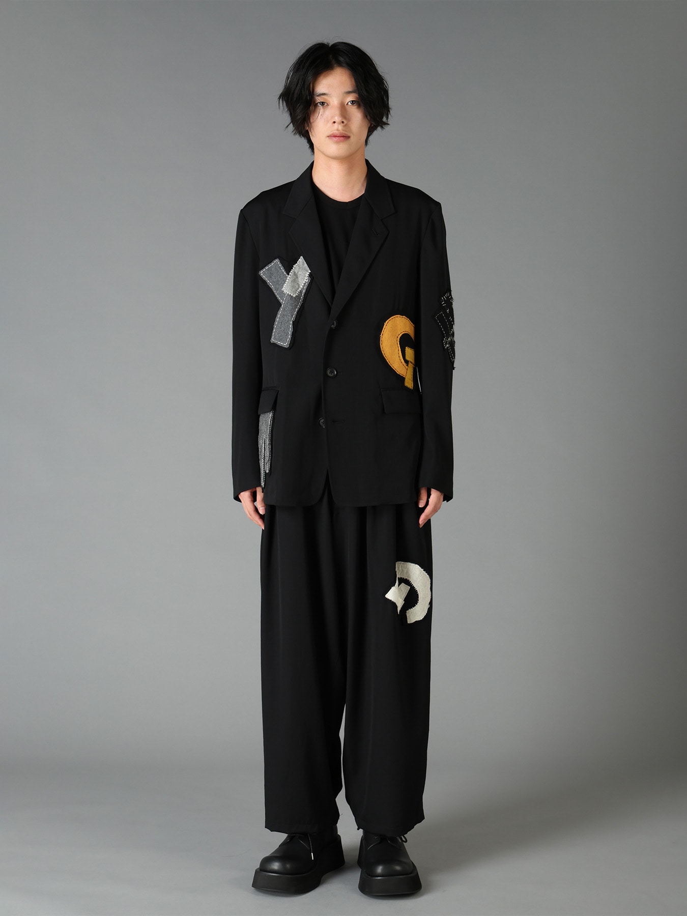 WOOL GABARDINE APPLIQUE JACKET