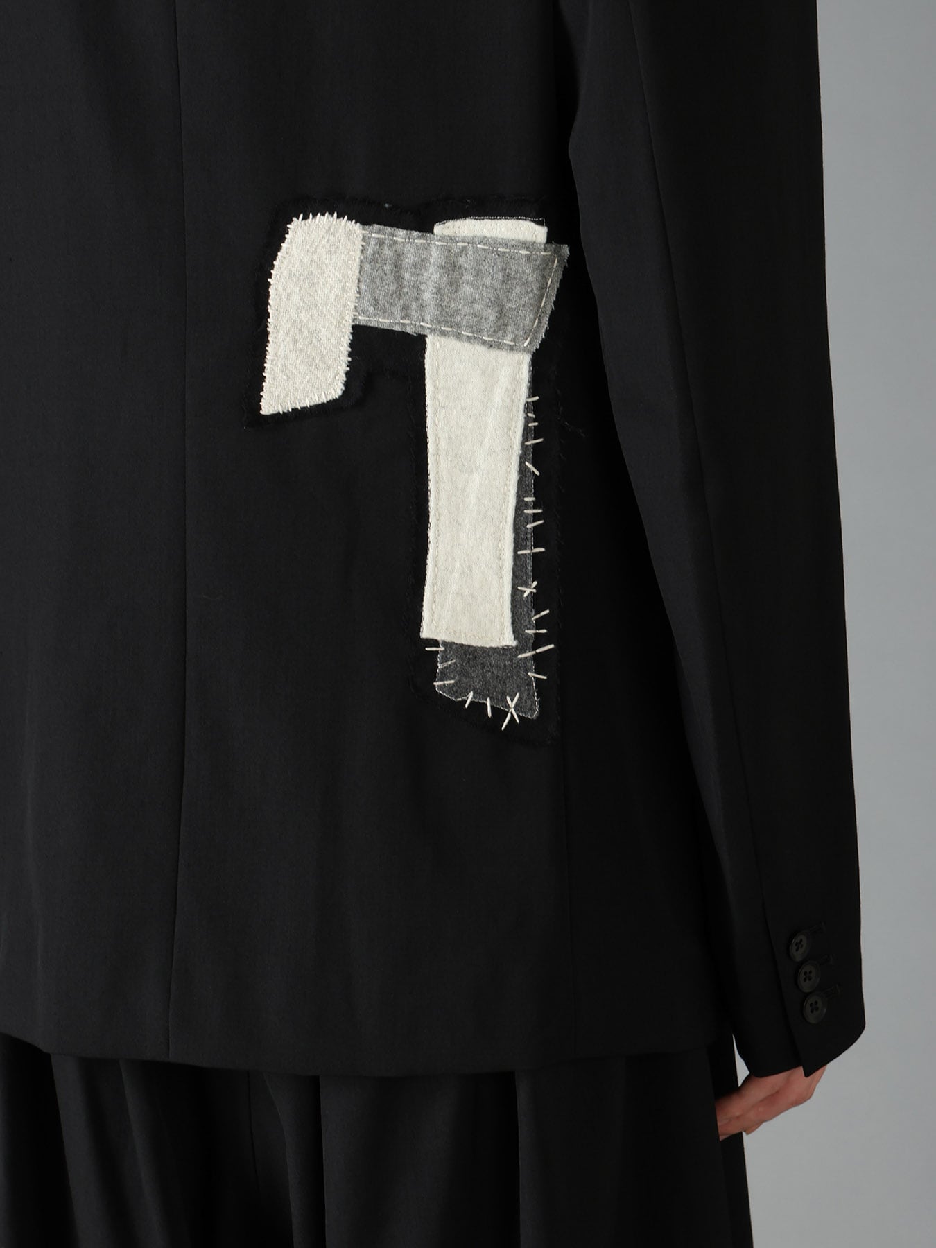 WOOL GABARDINE APPLIQUE JACKET