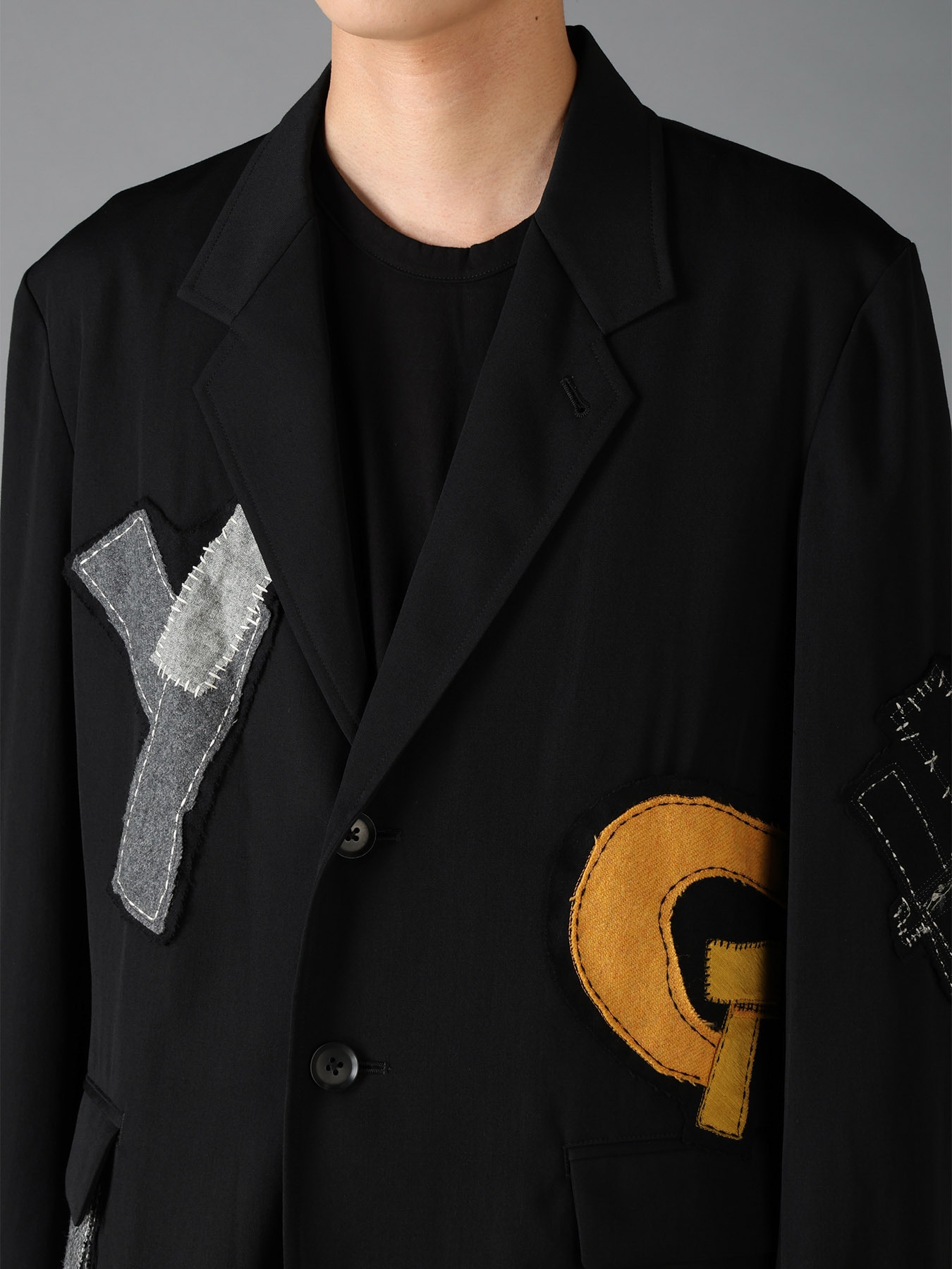 WOOL GABARDINE APPLIQUE JACKET