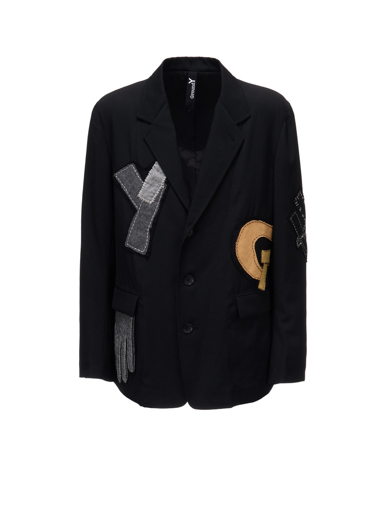 WOOL GABARDINE APPLIQUE JACKET