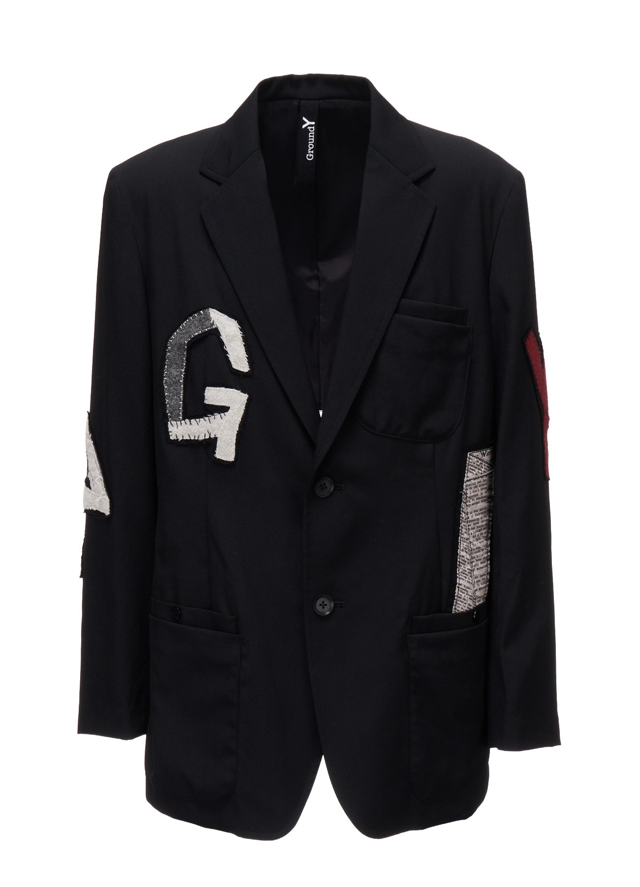 WOOL GABARDINE APPLIQUE OUT POCKET JACKET