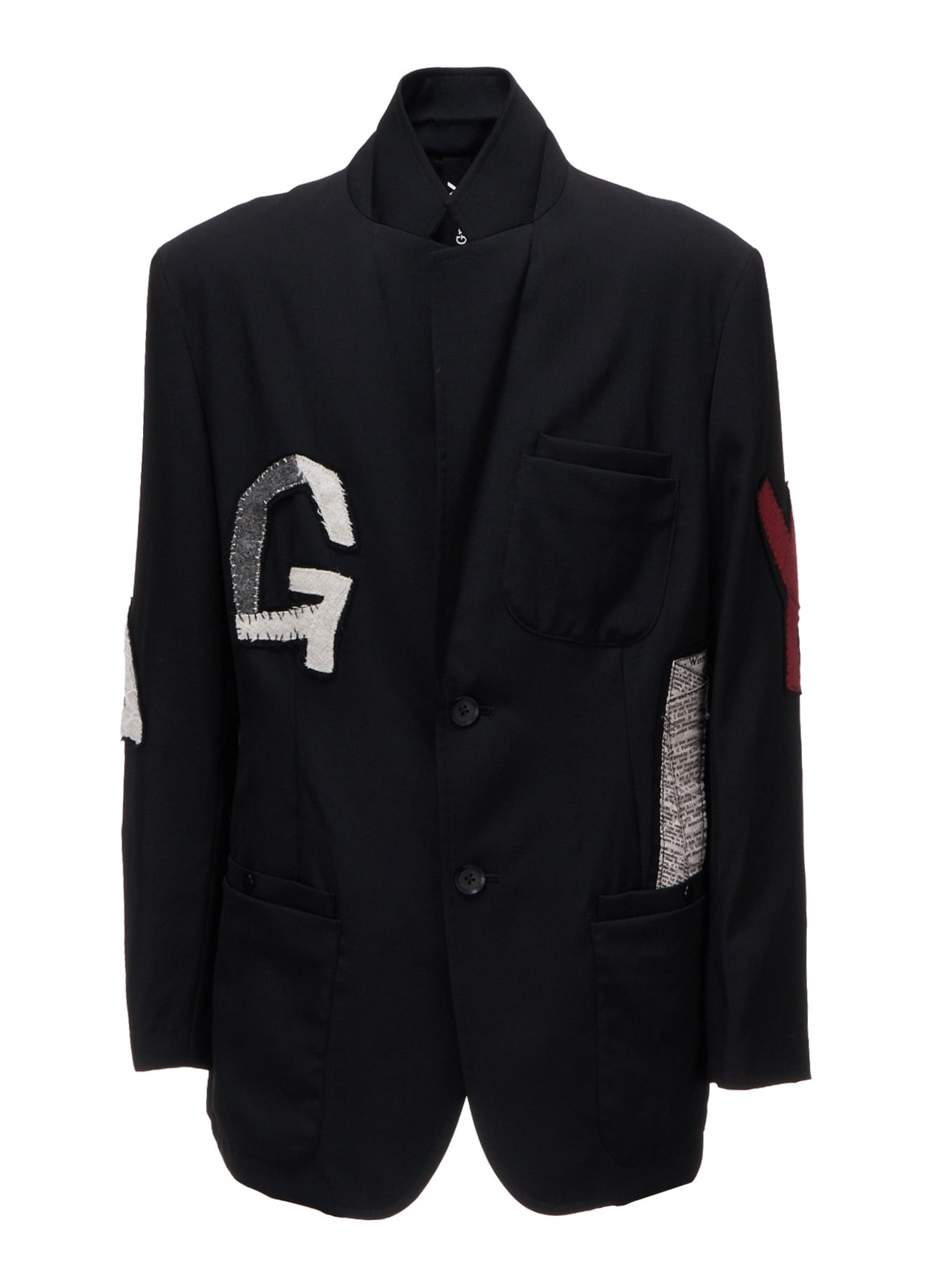WOOL GABARDINE APPLIQUE OUT POCKET JACKET