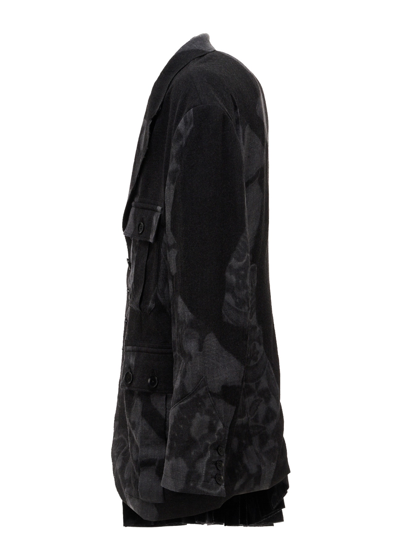 BATIK PATTERN SIDE PLEATED JACKET