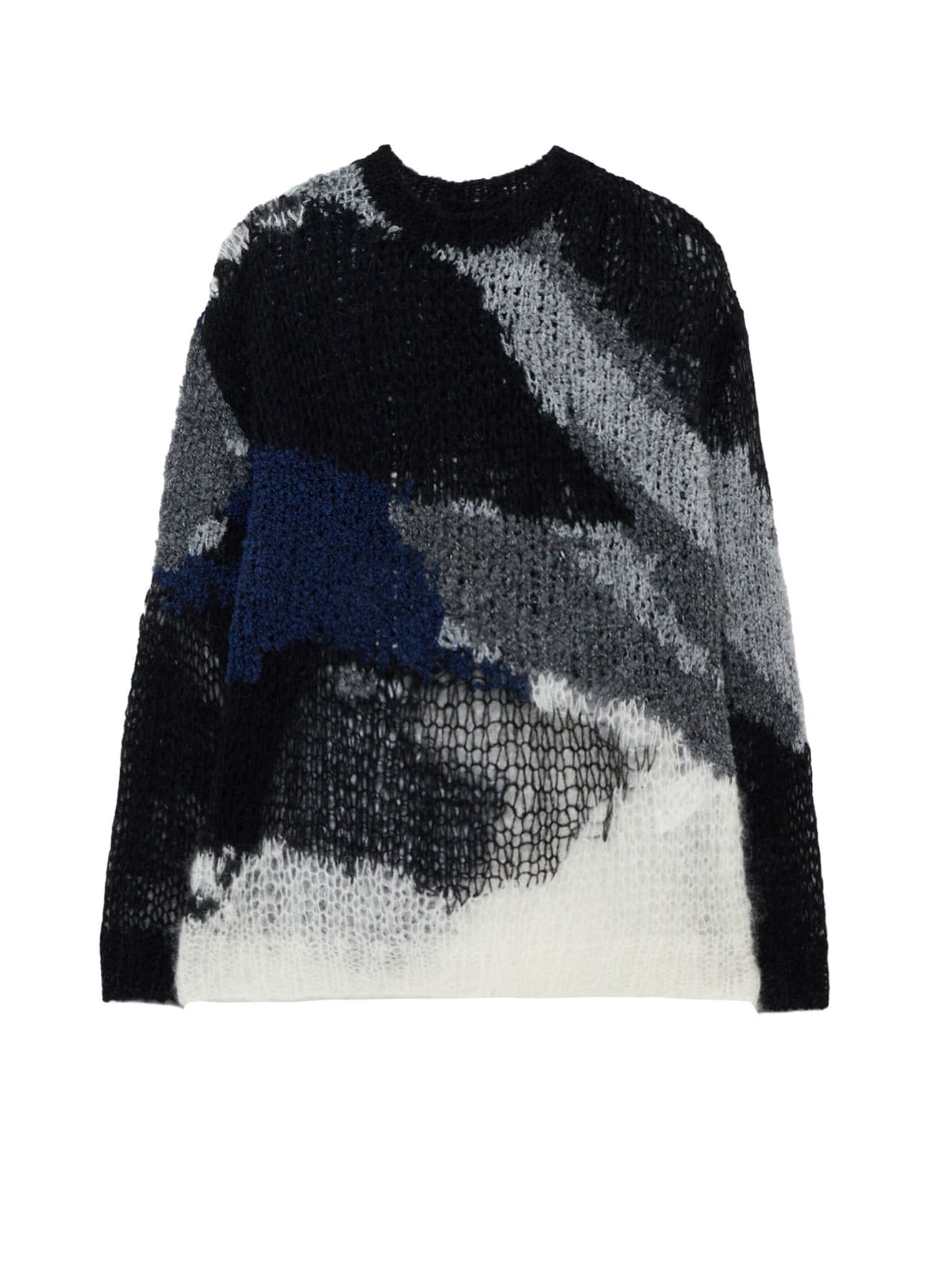 MOHAIR × BOUCLE INTARSIA KNIT PULLOVER