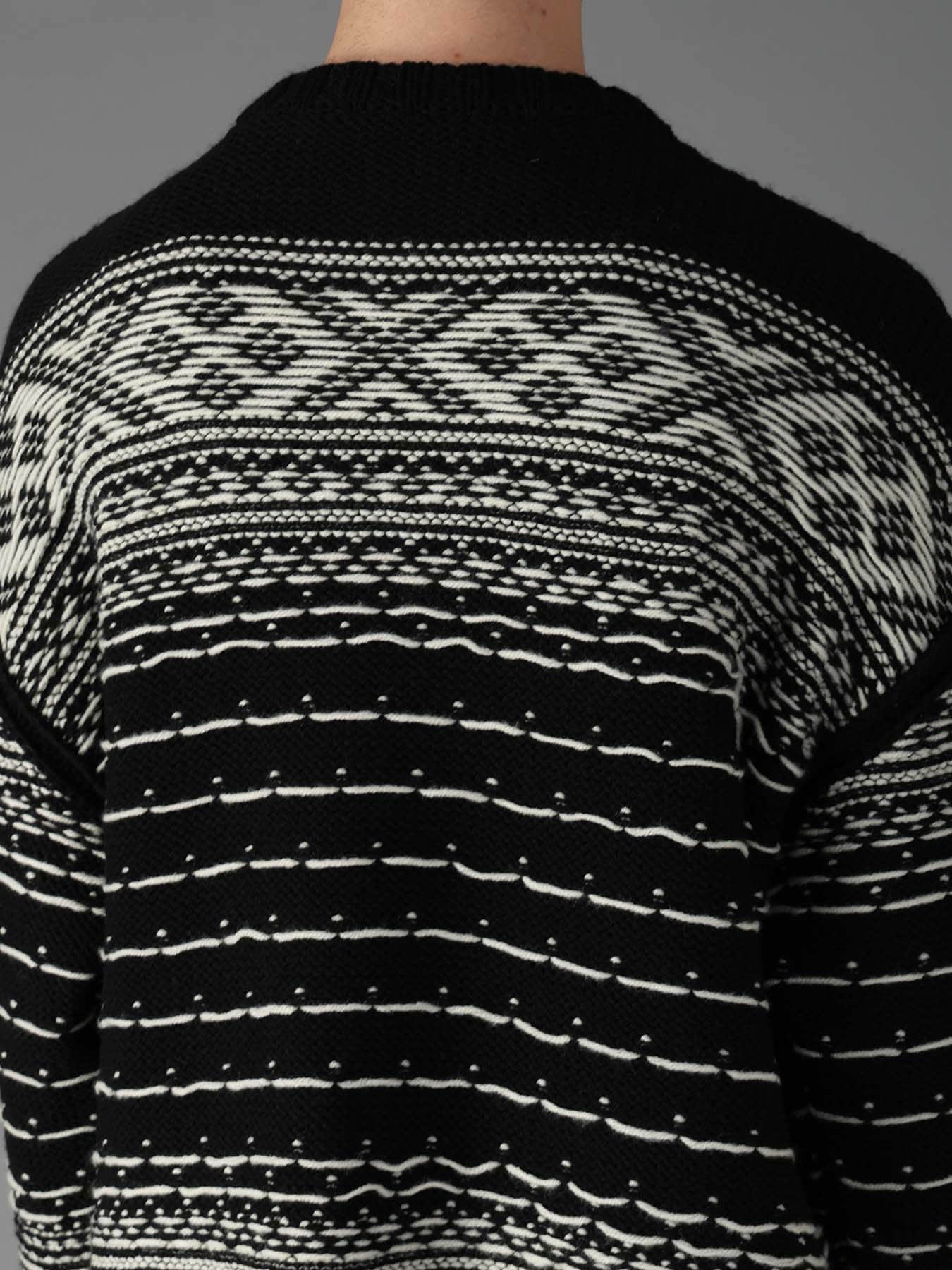 BULKY REVERSE JACQUARD BIG PULLOVER KNIT