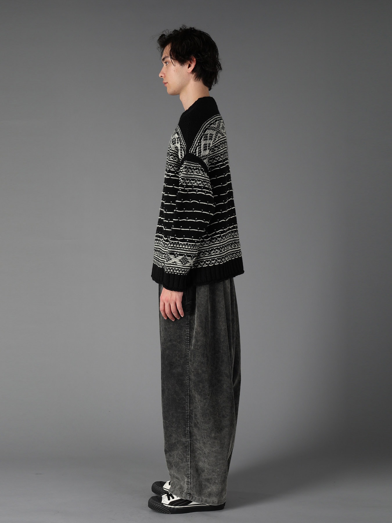 BULKY REVERSE JACQUARD BIG PULLOVER KNIT