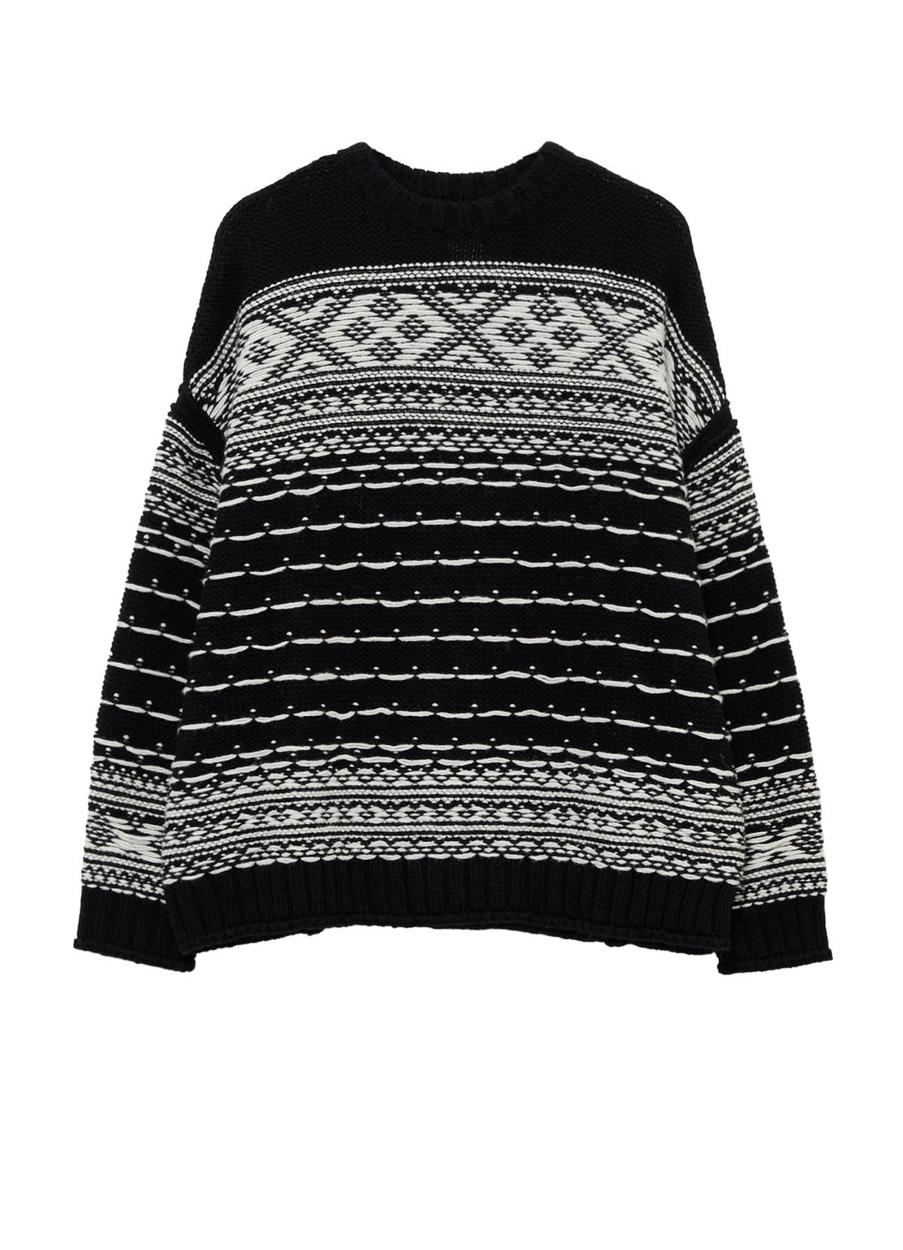 BULKY REVERSE JACQUARD BIG PULLOVER KNIT