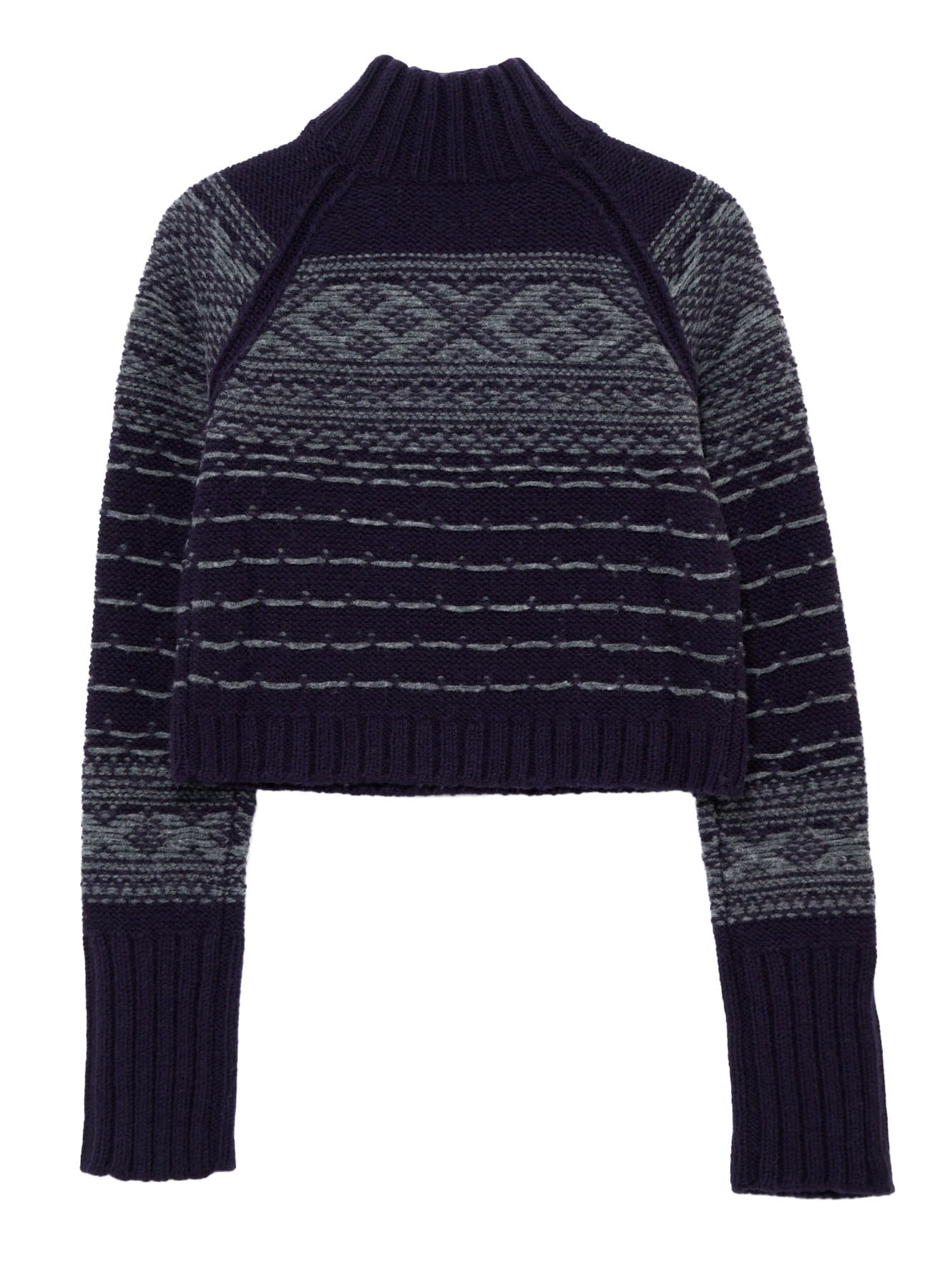 BULKY REVERSE JACQUARD SHORT PULLOVER KNIT